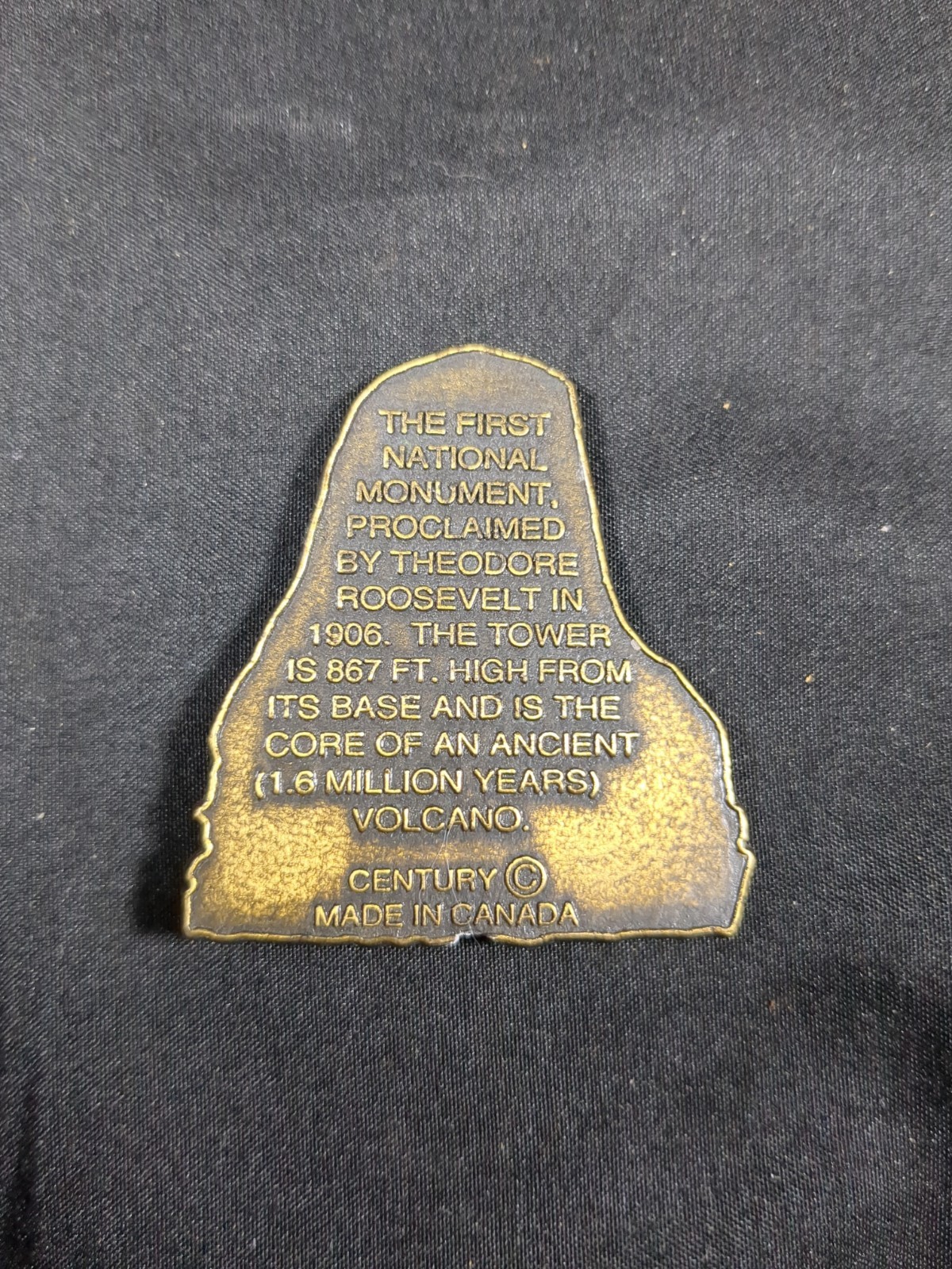 Devils Tower Wyoming National Monument Souvenir Medallion Paper Weight 2″ metal
