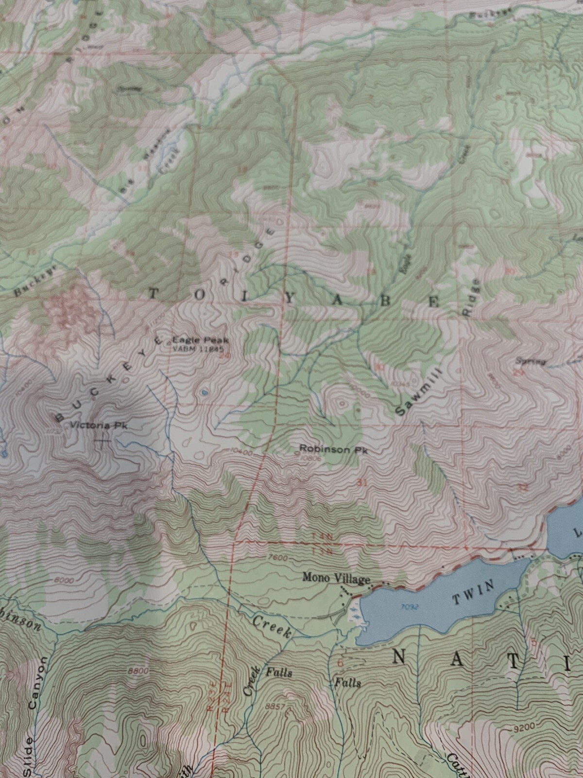 VTG 1956 Topographic Map Matterhorn Peak Yosemite, CA 21″ x 17″