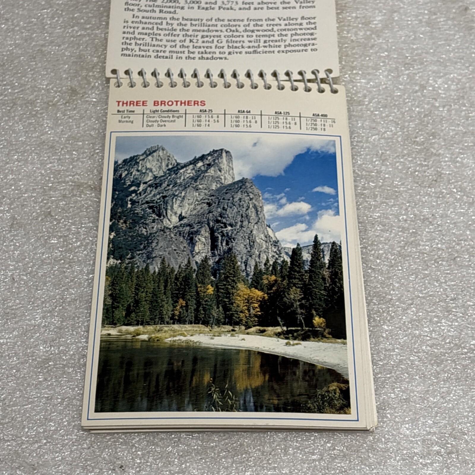 Vintage 1950’s Yosemite Spiral Picture Photo Guide Souvenir Photography Settings