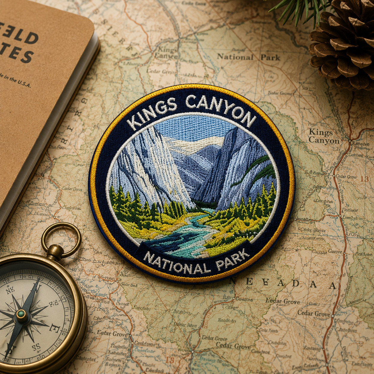 Kings Canyon National Park Embroidered Patch – Sierra Mountain Travel Souvenir