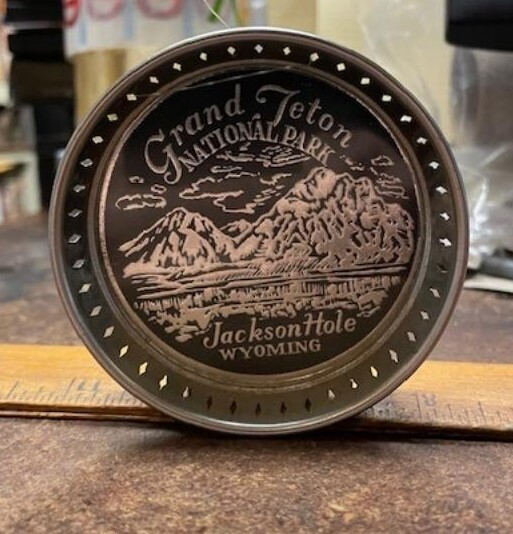 Vintage Grand Teton National Park – Jackson Hole, Wyoming Metal Souvenir Ashtray