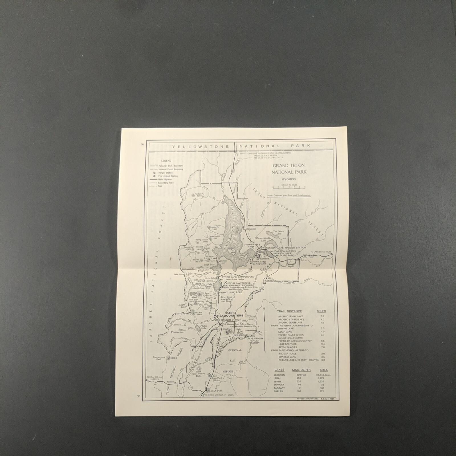 Vintage 1955 Grand Teton National Park Brochure Pamphlet Map Guide Info booklet