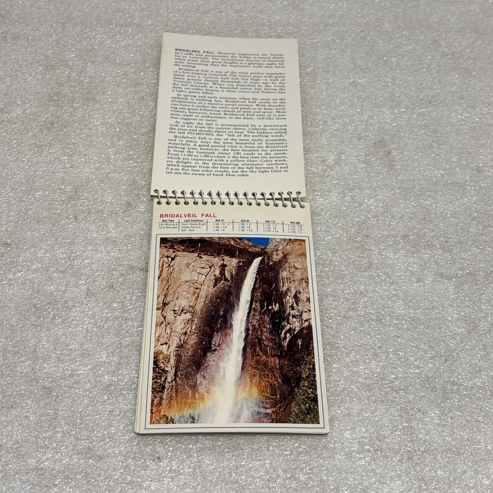Vintage 1950’s Yosemite Spiral Picture Photo Guide Souvenir Photography Settings