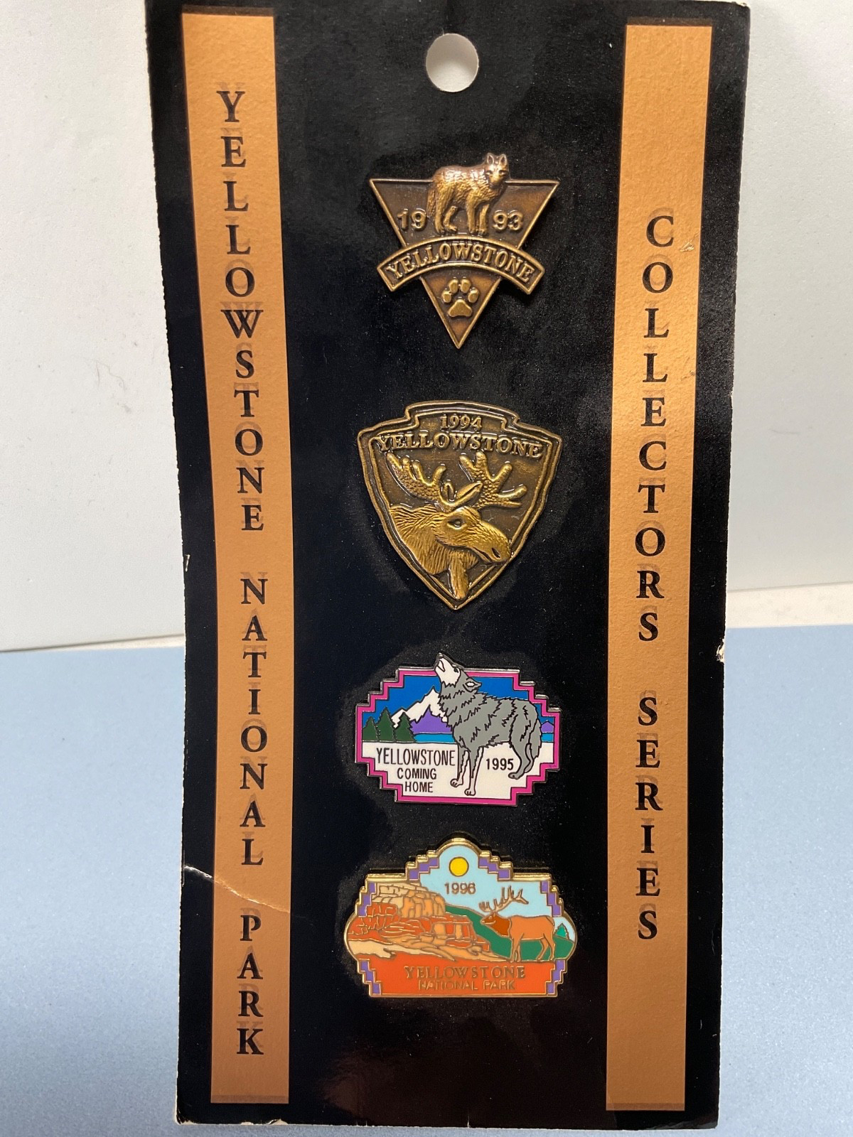 Yellowstone National Park Collector Series Pins 1993-1996 New on Card