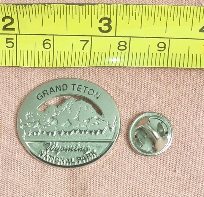 Grand Teton National Park Wyoming Silver Tone Travel Souvenir Lapel Pin