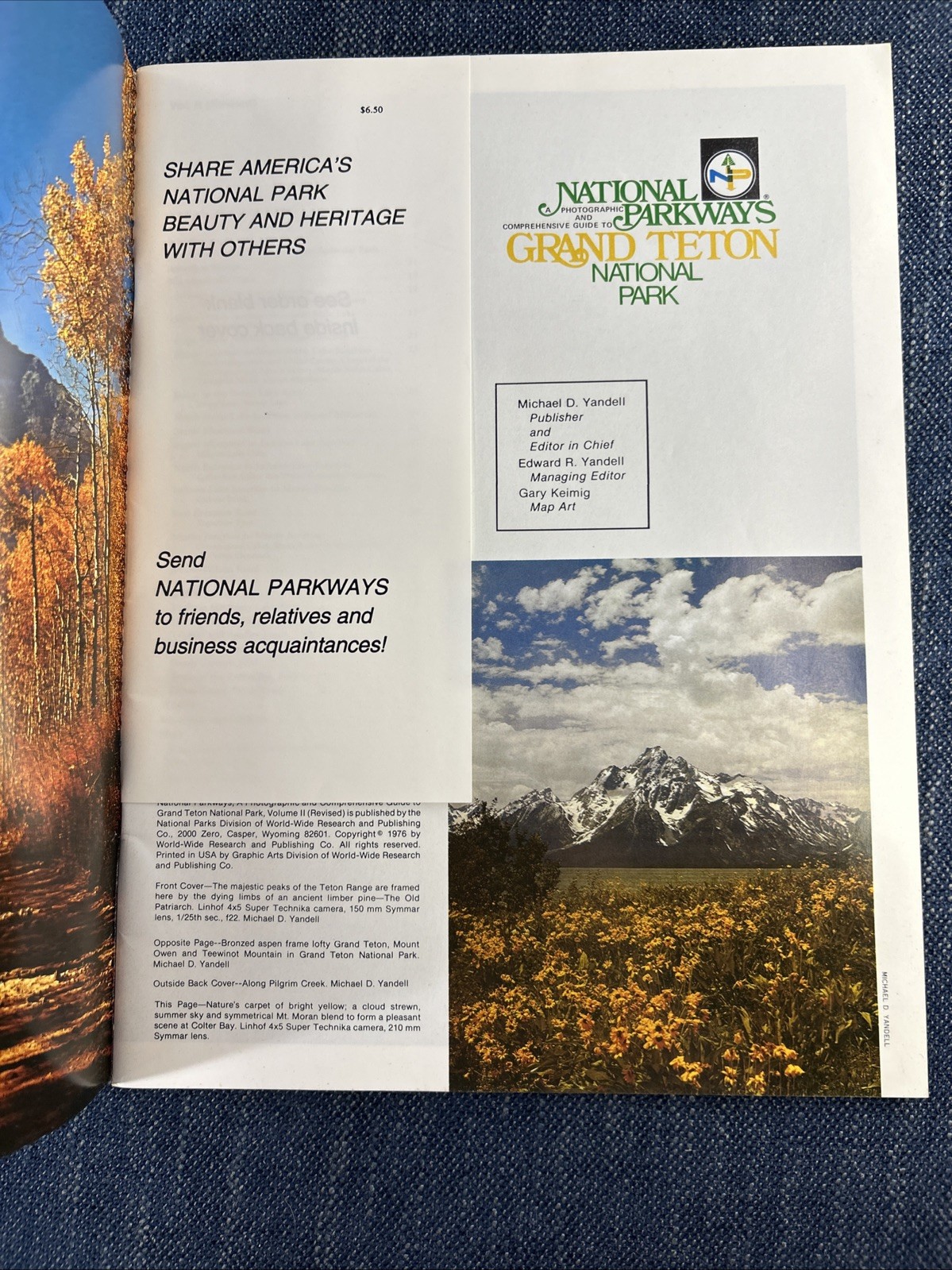 National Parkways Grand Teton Park Magazine 1976 Vintage Travel Book Souvenir WY