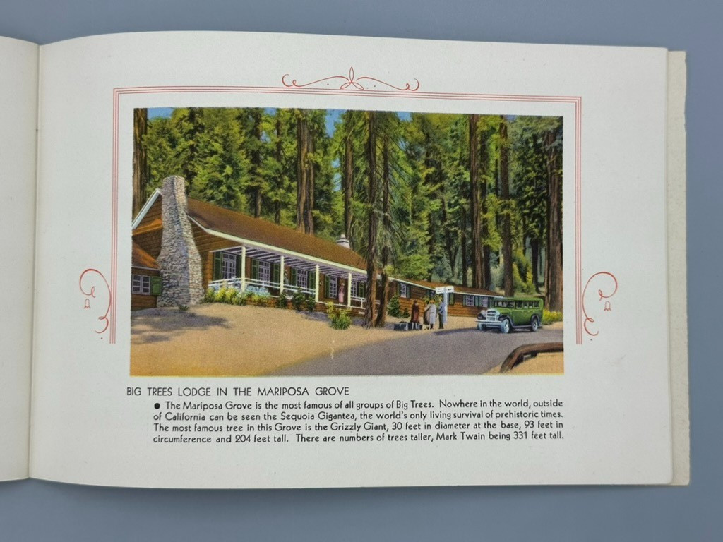 c 1940 YOSEMITE NATIONAL PARK Illustrated TRAVEL SOUVENIR Brochure Vintage
