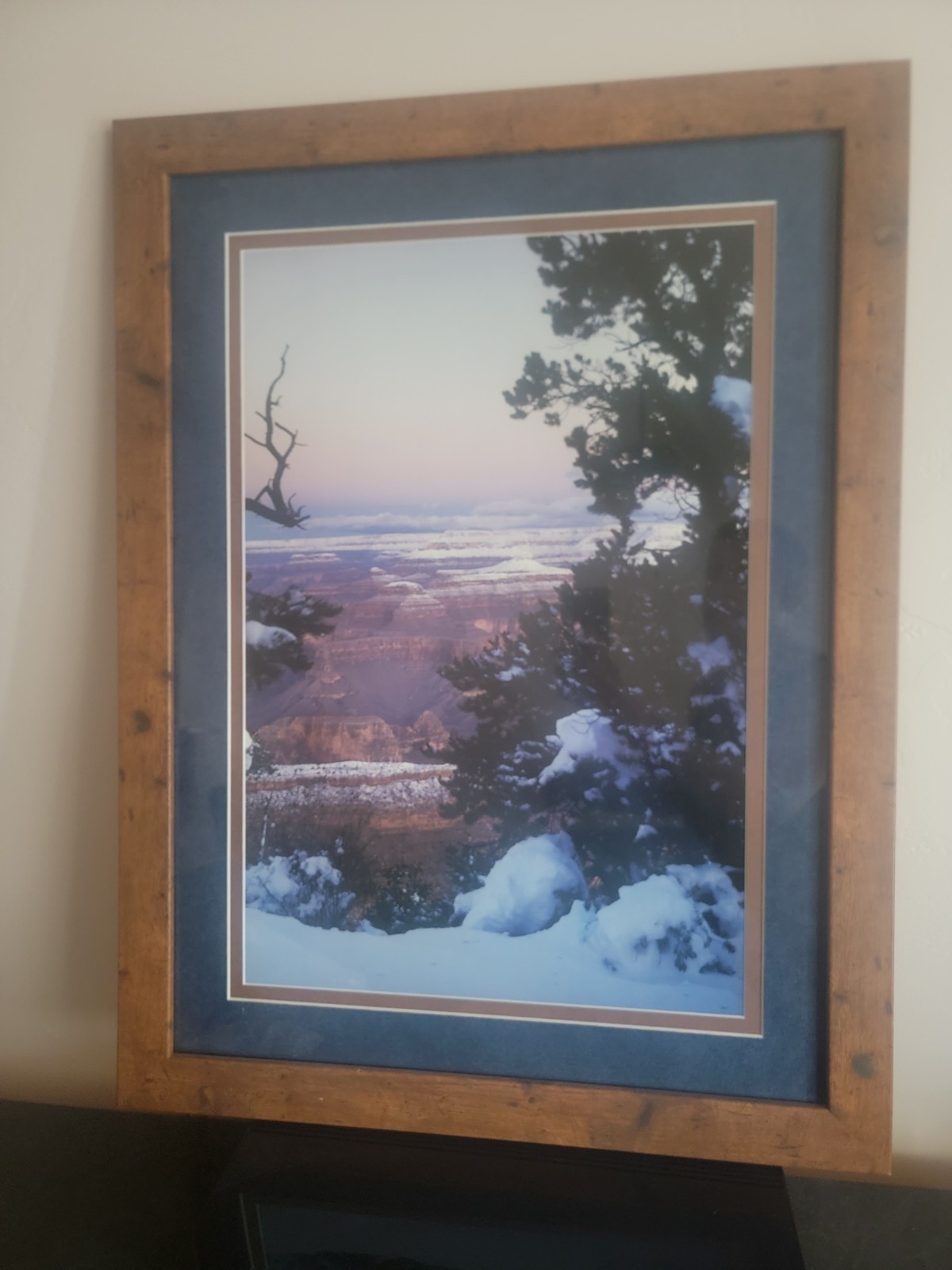Grand Canyon Park Arizona – Winter – Framed Print Photo 24 X 32 Beautiful Frame