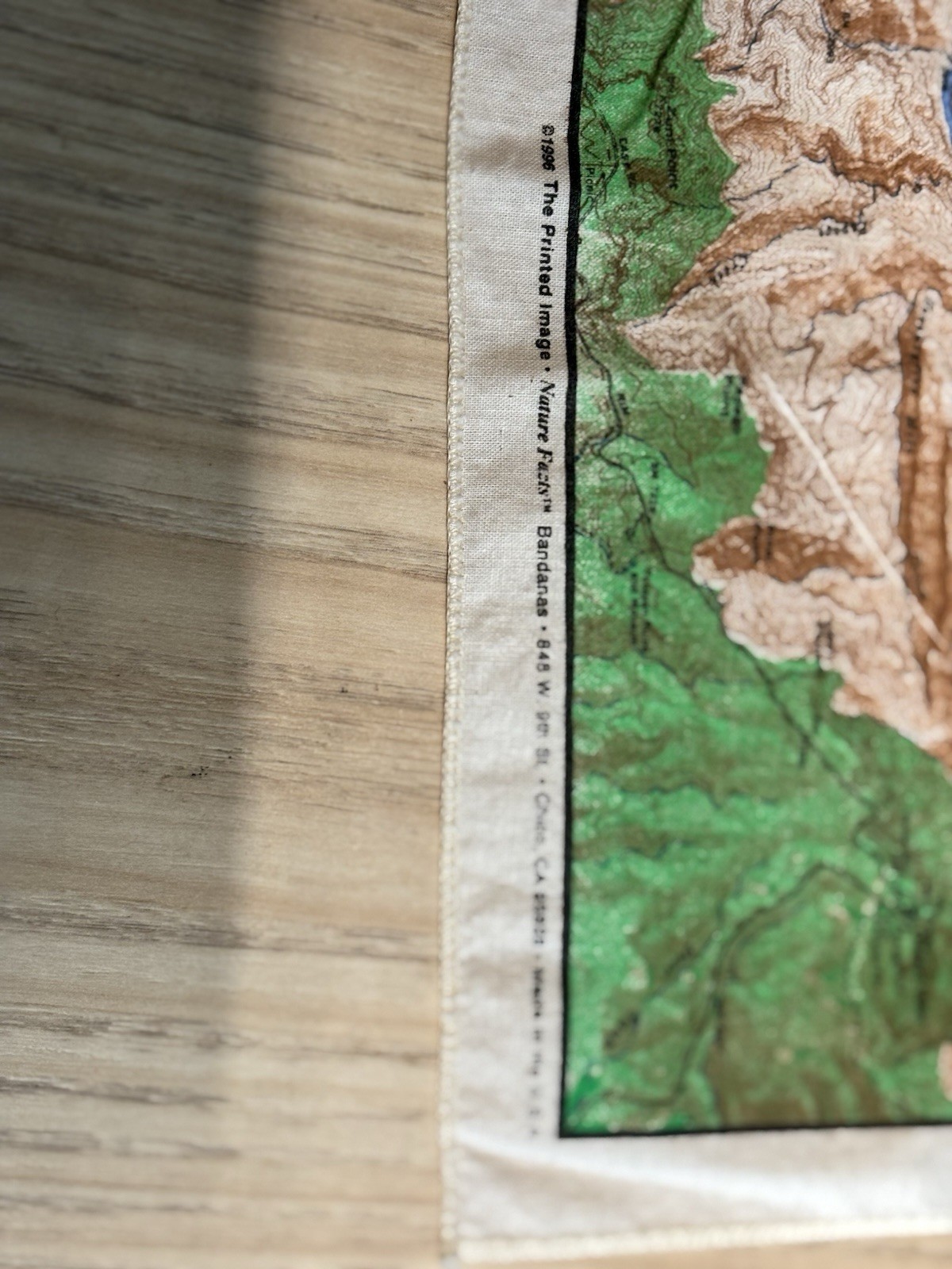 Vintage 1995 Grand Canyon National Park Map Bandana Printed Image Nature Facts