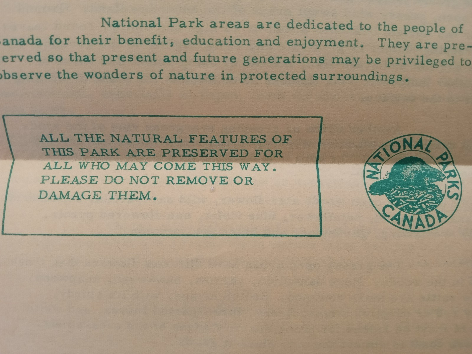 Cape Breton Highlands National Park 1968 MIDDLE HEAD NATURE TRAIL Pamphlet