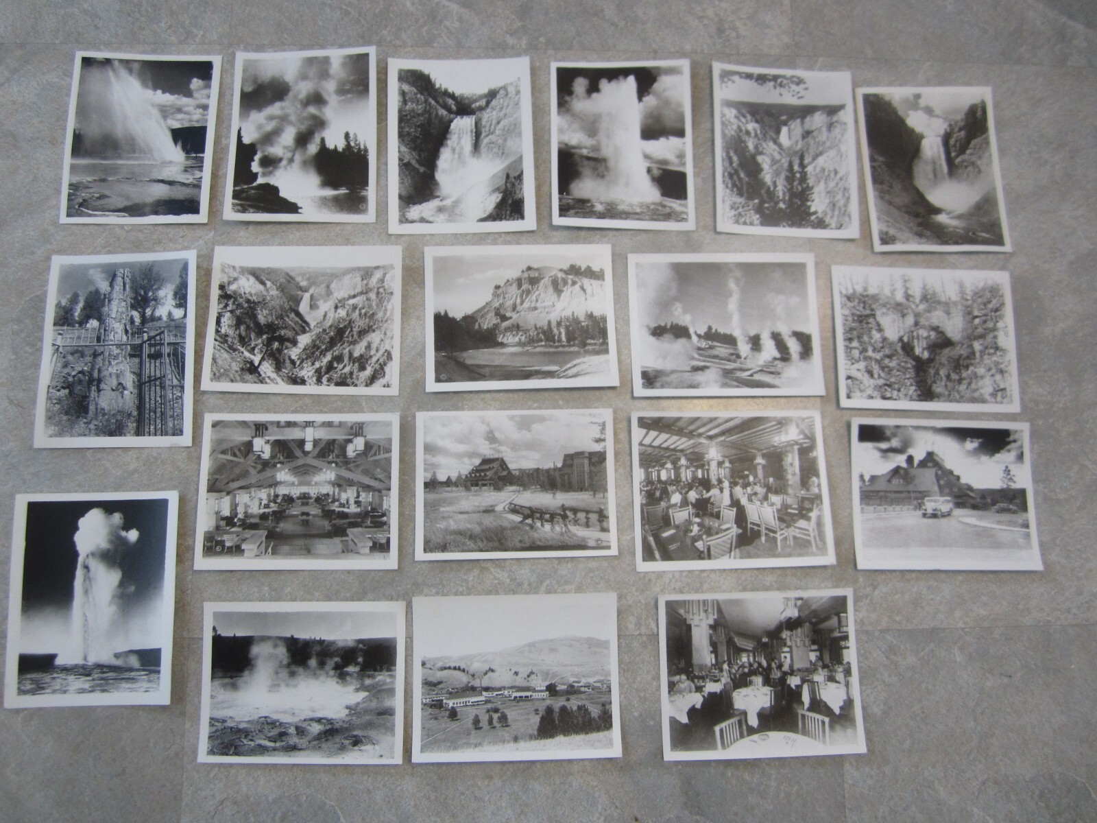 Lot of 19 Old Vintage 1940’s – YELLOWSTONE National PARK – HAYNES PHOTOS