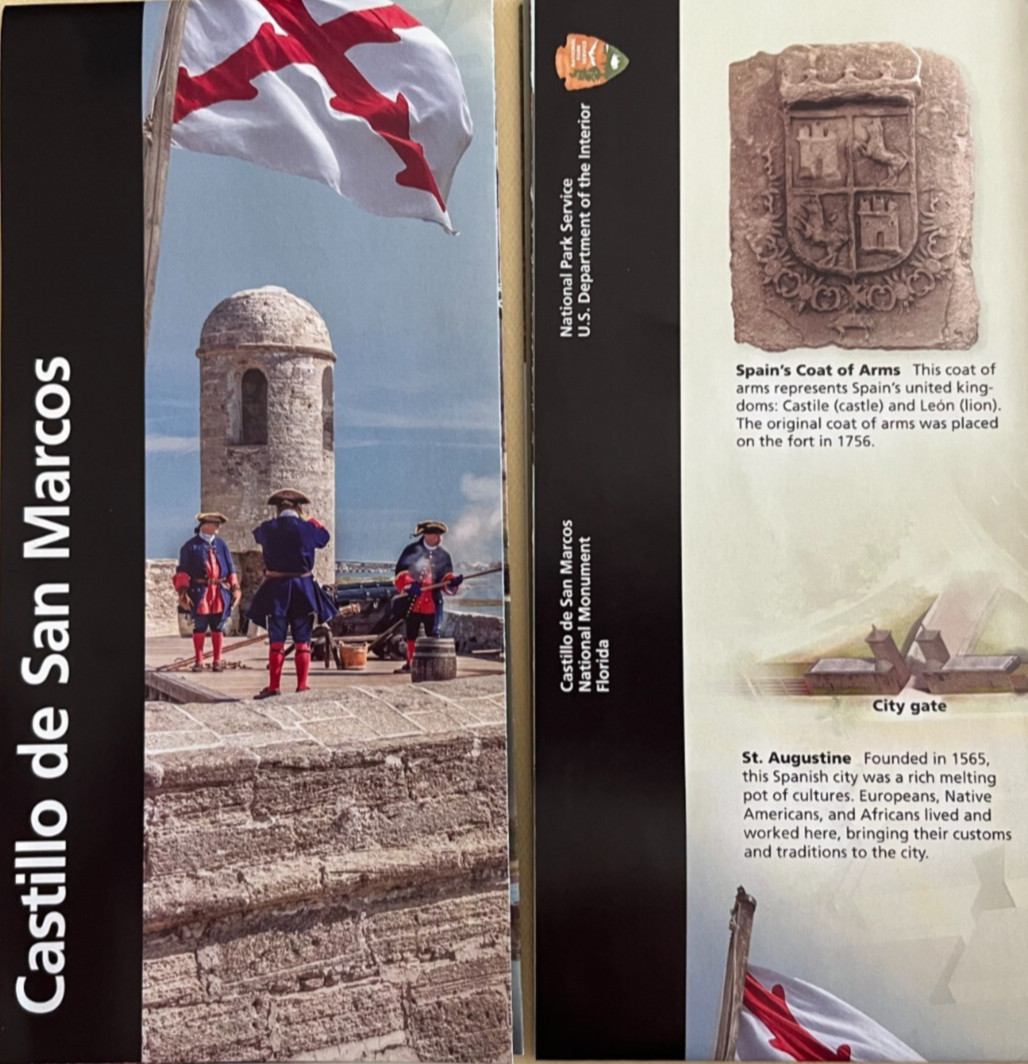 CASTILLO de SAN MARCOS NM NATIONAL PARK SERVICE UNIGRID BROCHURE/MAP GPO 2024