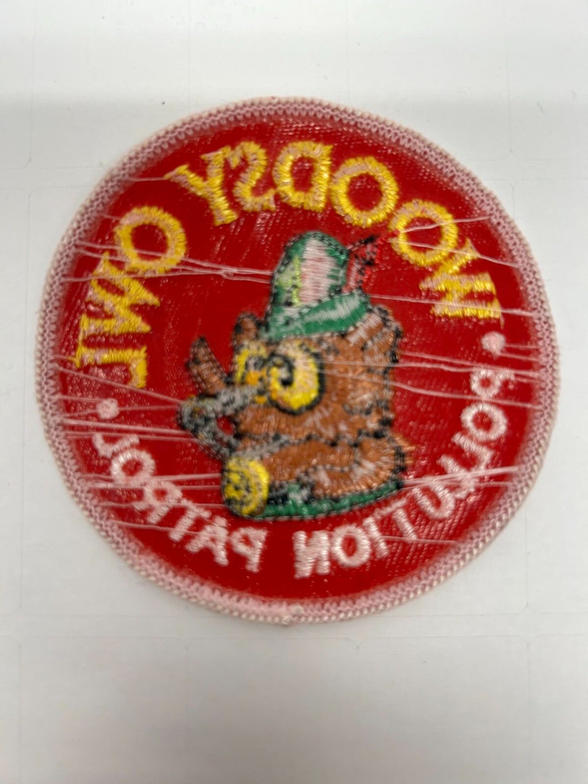Vtg Woodsy Owl National Parks Polution Patrol Embroidered Sew On Round Patch