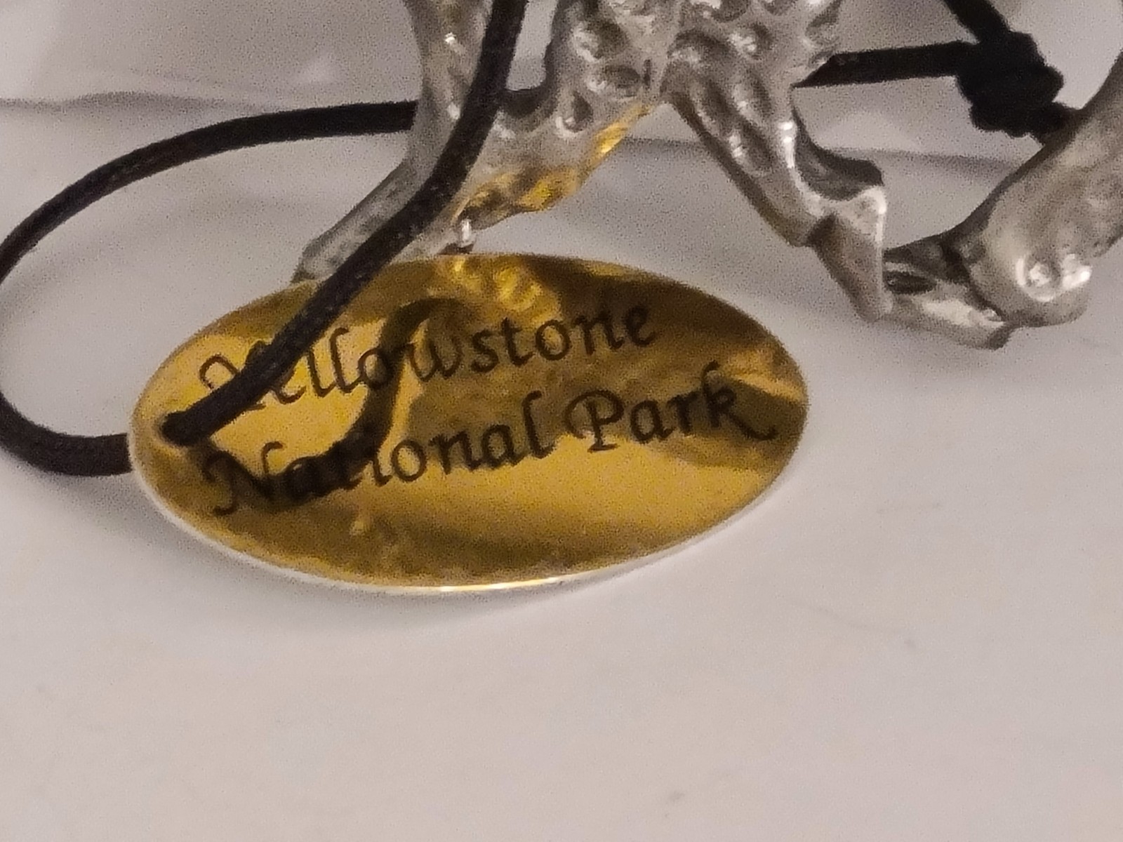 pewter silver-tone Buffalo XMAS ornament Yellowstone National Park souvenir