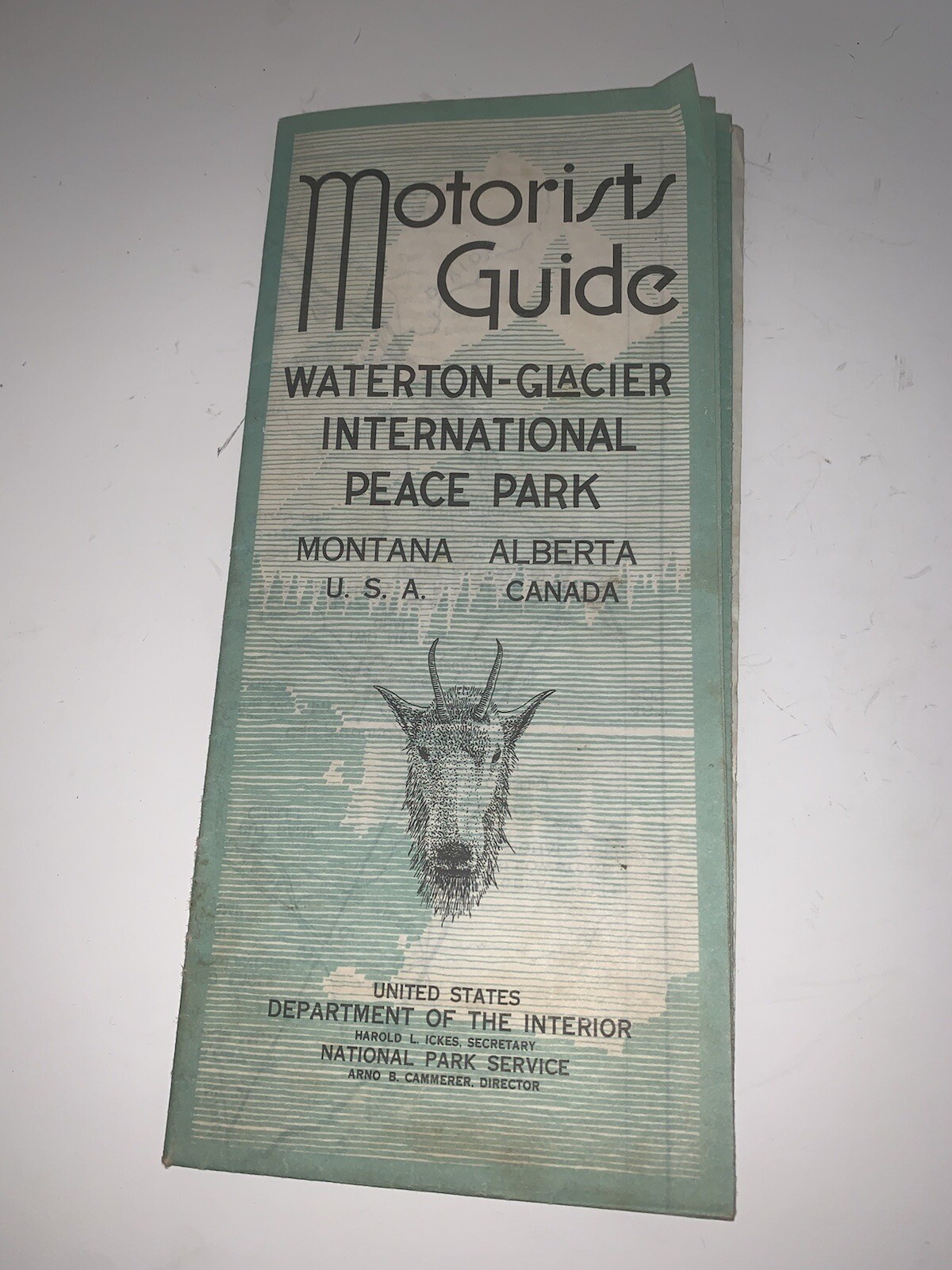 Vintage Motorists Guide WATERTON-GLACIER INTERNATIONAL PEACE PARK, 1938