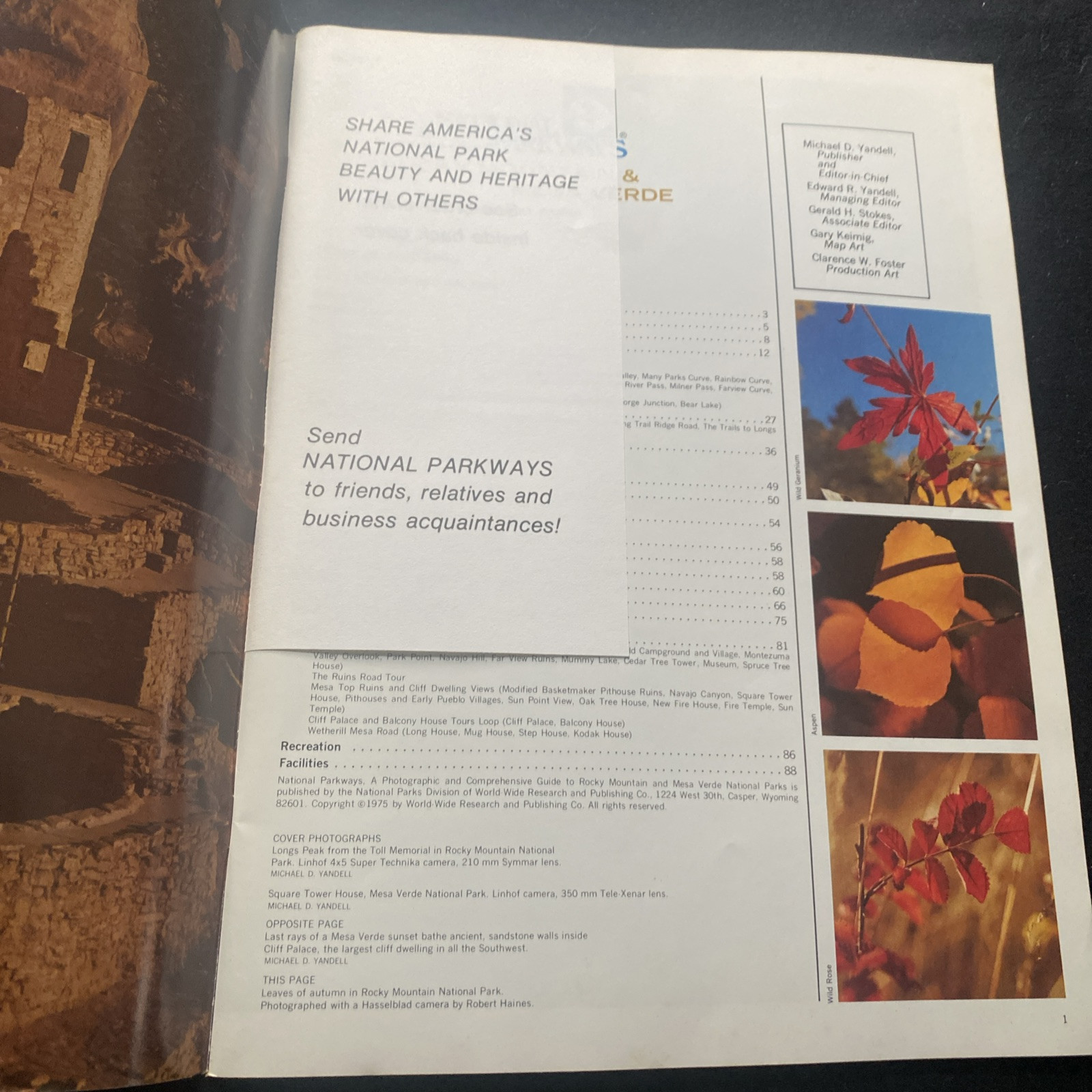 National Parkways Mesa Verde & Rocky Mountain National PArks, 1975 book