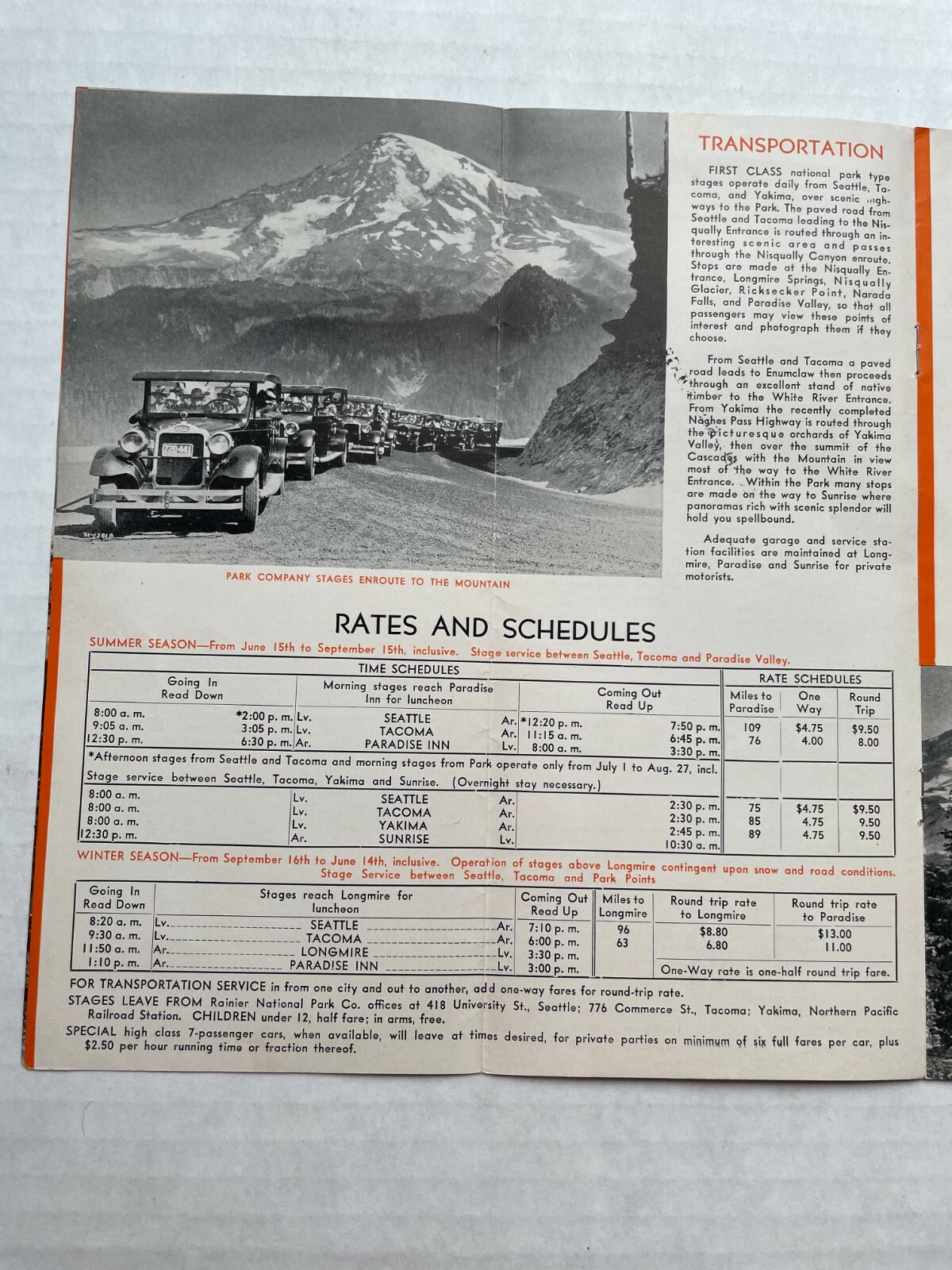 1933 Travel Brochure for Rainier National Park in Washington Great Old Pics
