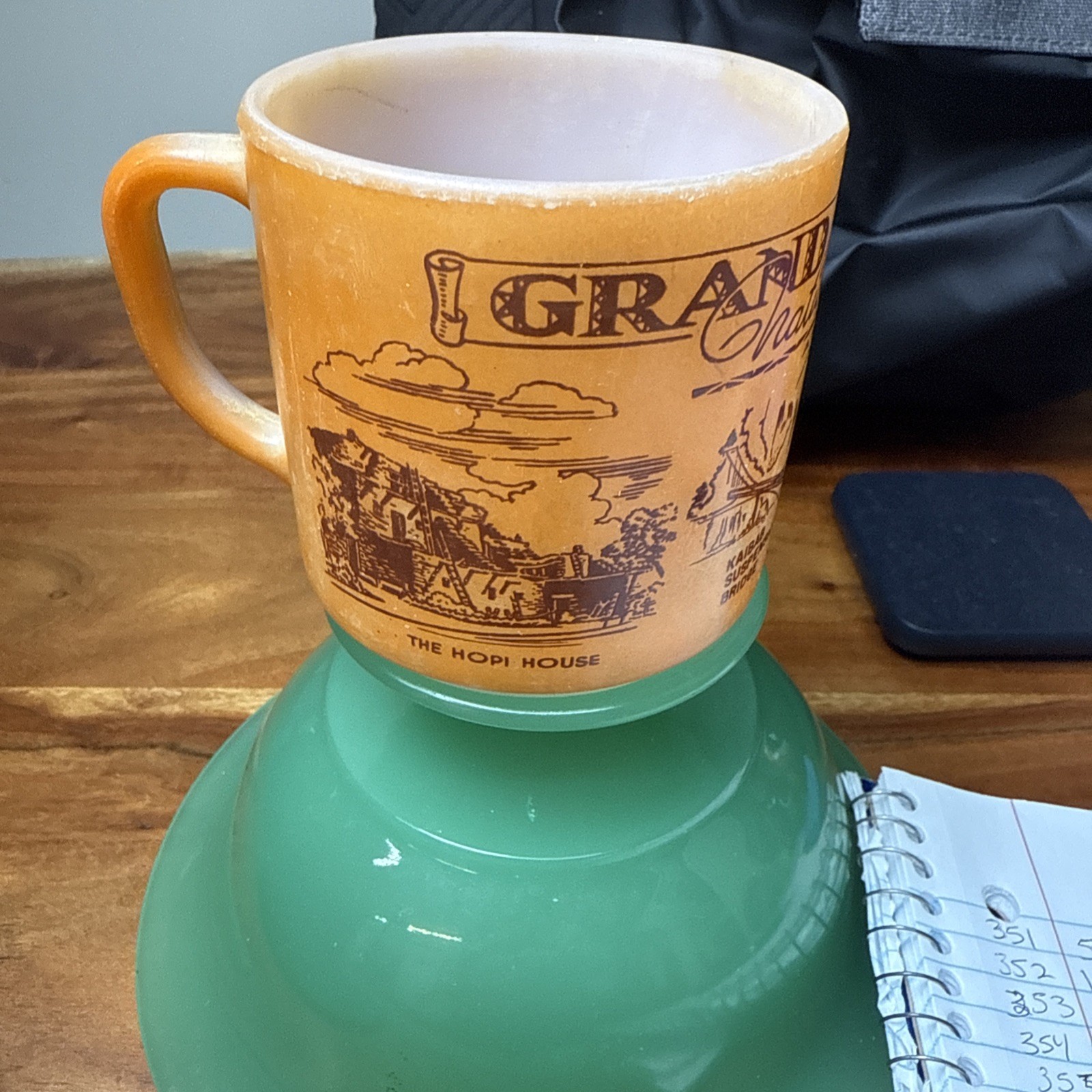 Federal Glass Vintage Grand Canyon National Park Arizona Mug Hopi Eagle Dancer