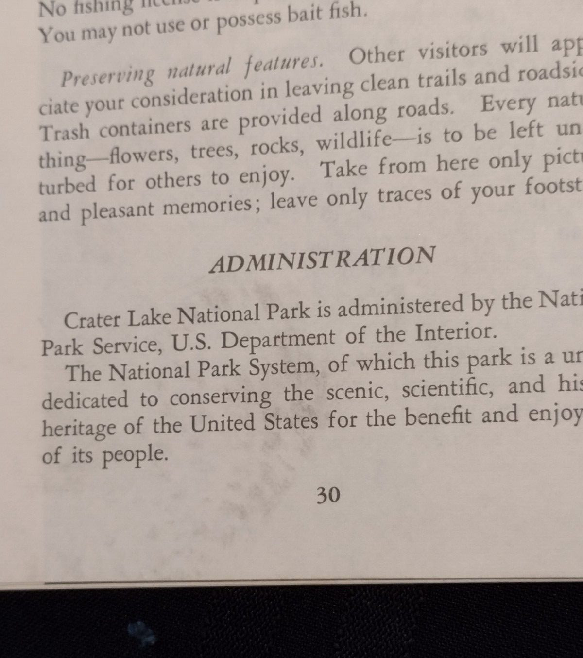 Vintage Crater Lake Oregon National Park Booklet / Map, 1919-1966 NPS Stamped