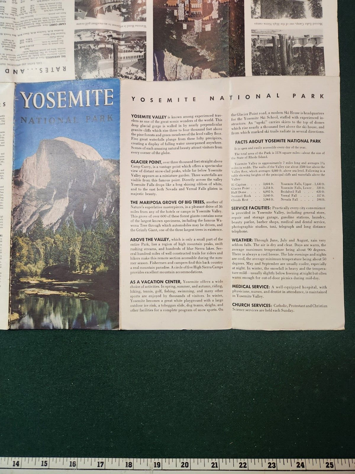 1939 YOSEMITE NATIONAL PARK CALIFORNIA CA TRAVEL PARK TRIPS TOURS BROCHURE