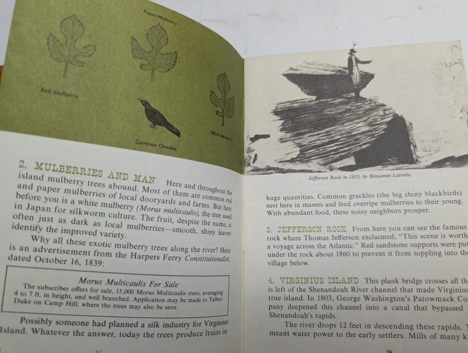 1962 Harpers Ferry WV Virginius Island Trail Guide Booklet w/ Map Civil War NPS