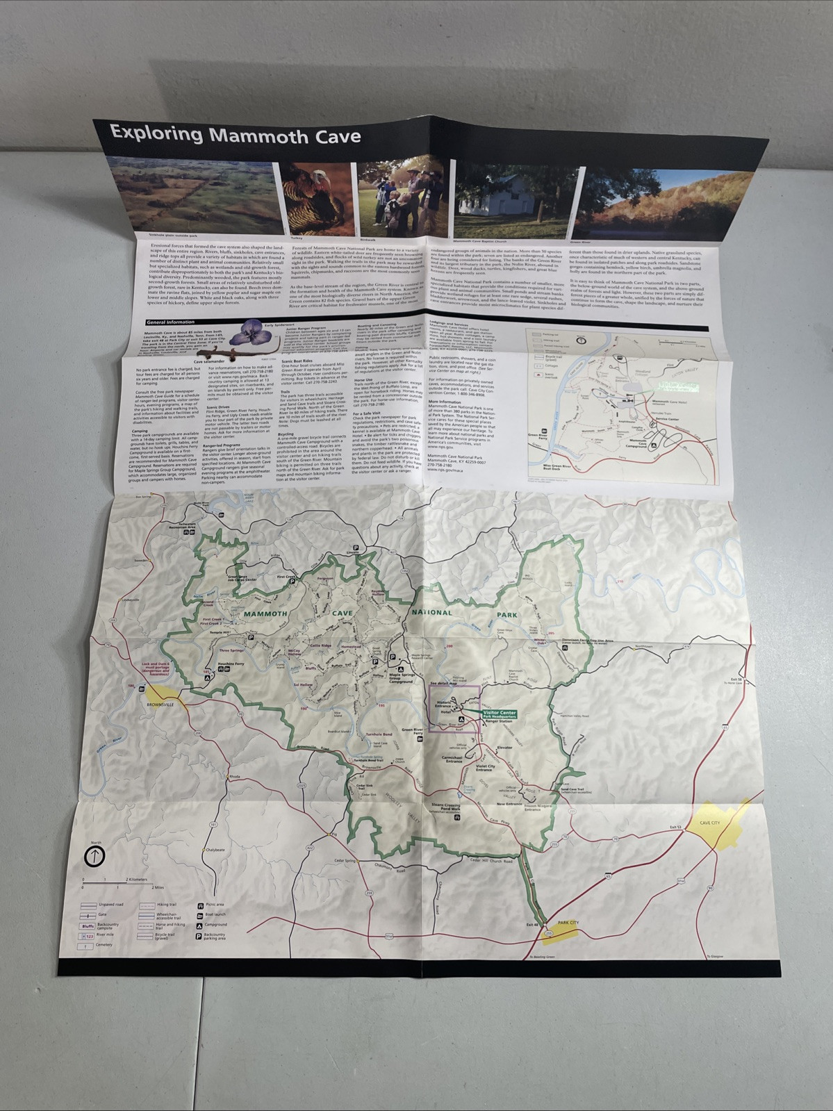 Mammoth Cave National Park Kentucky Map / Brochure / 2006 Programs & Ticket Stub