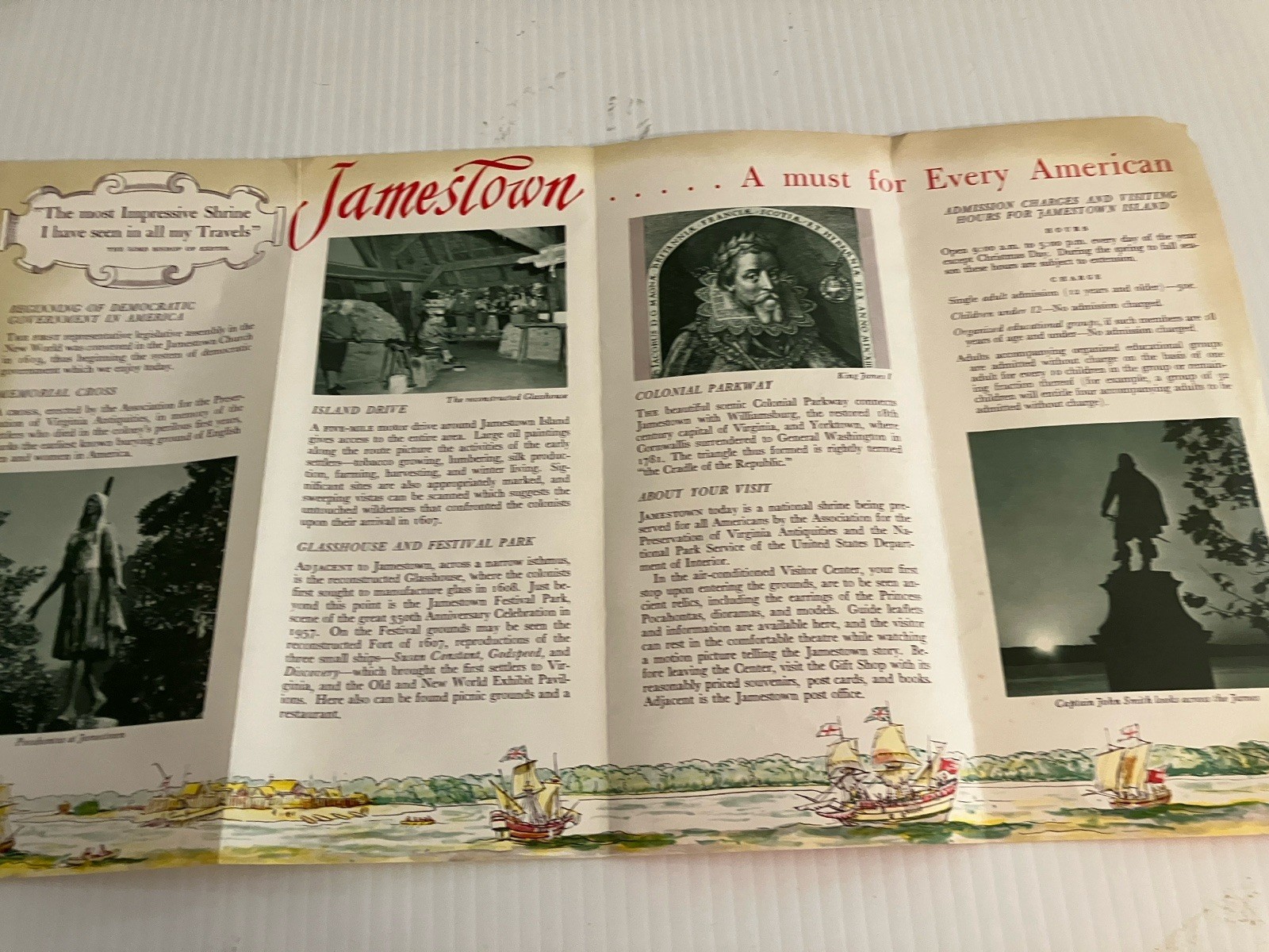 Vintage Jamestown Park Historical Brochure