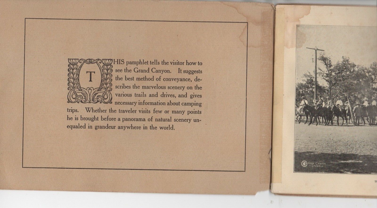 1911 Fred Harvey Grand Canyon El Tovar Hotel Booklet ” Trails, Drives,Horses “