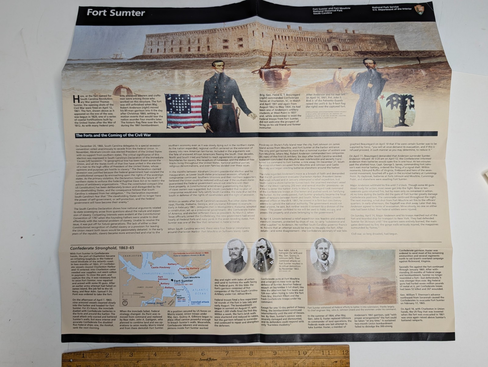 Fort Sumter National Historical Park South Carolina Civil War NPS Brochure Map