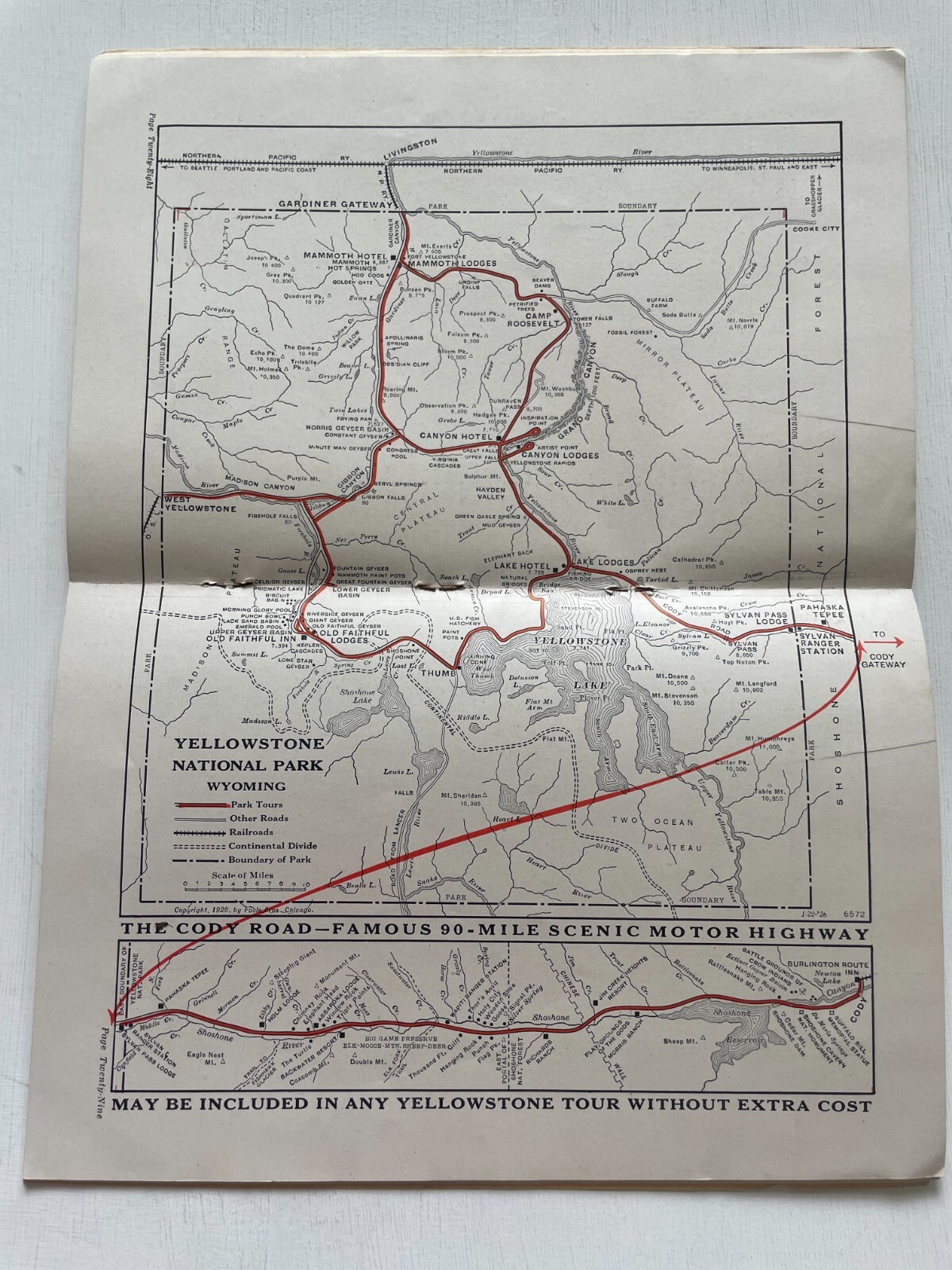 1925 Yellowstone National Park Travel Brochure / Guide by Northern Pacific Rail