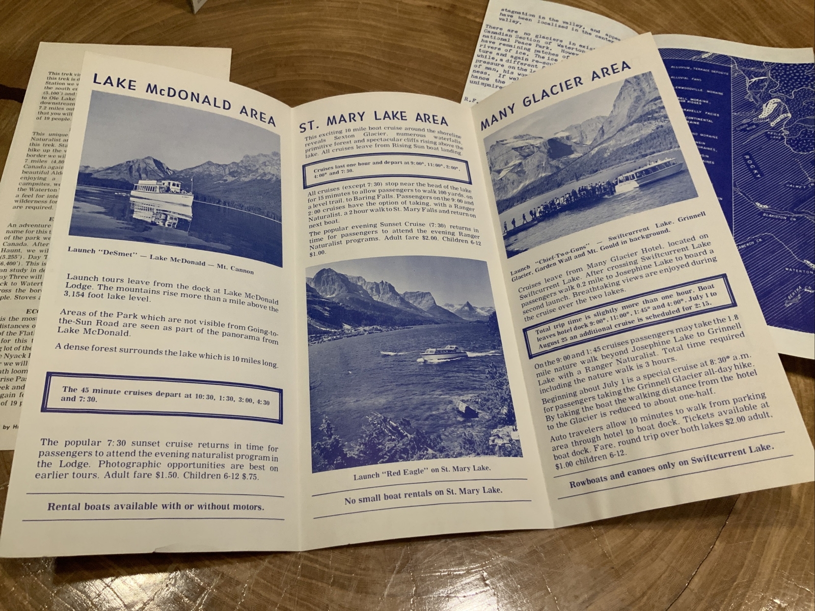 RARE 1972 Glacier & Waterton Lakes National Parks Brochures Montana & Alberta