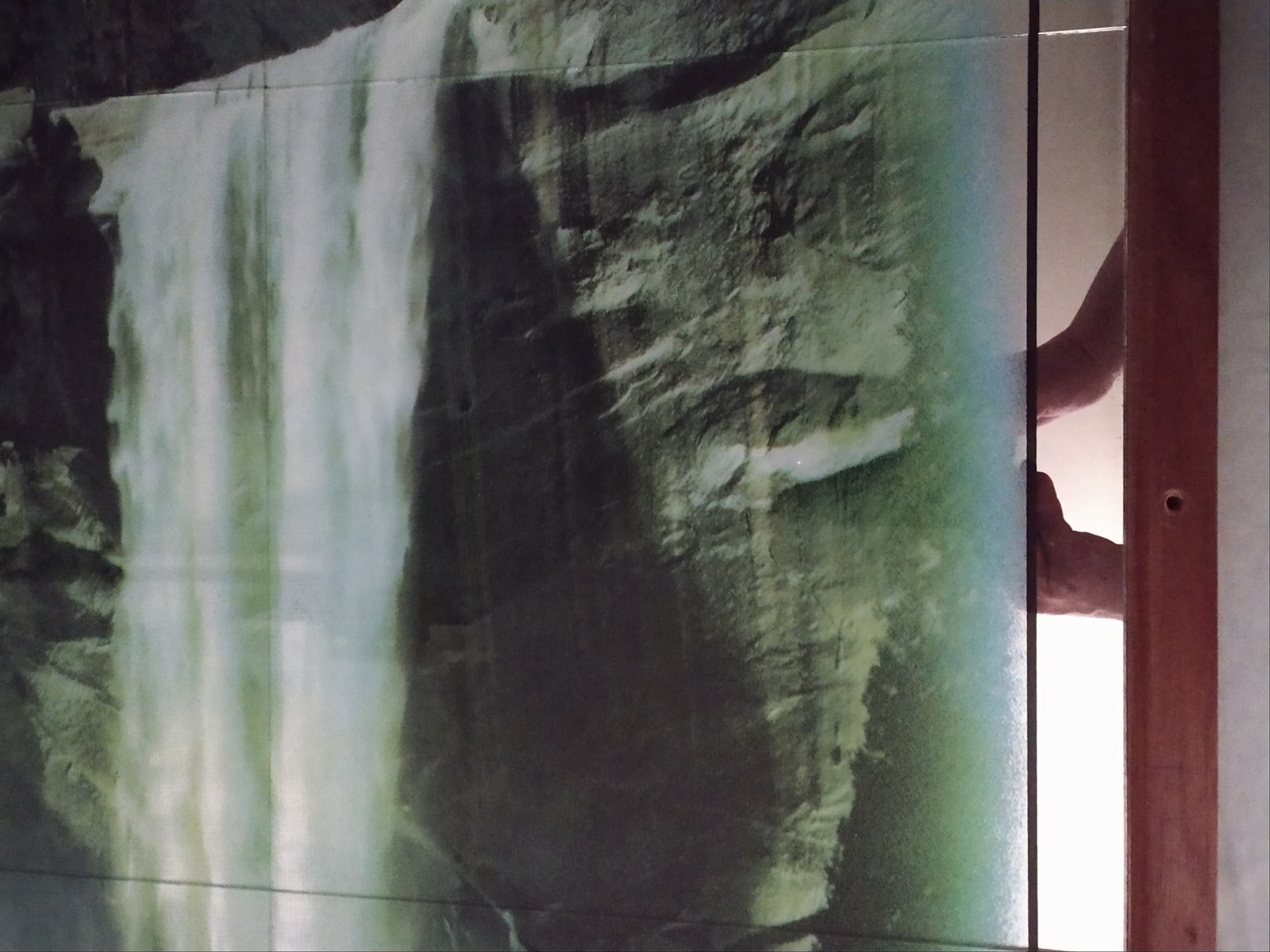 Vintage Yosemite Vernal Falls Reverse Print Mirror Glass Wood Back/Frame 26″x38″