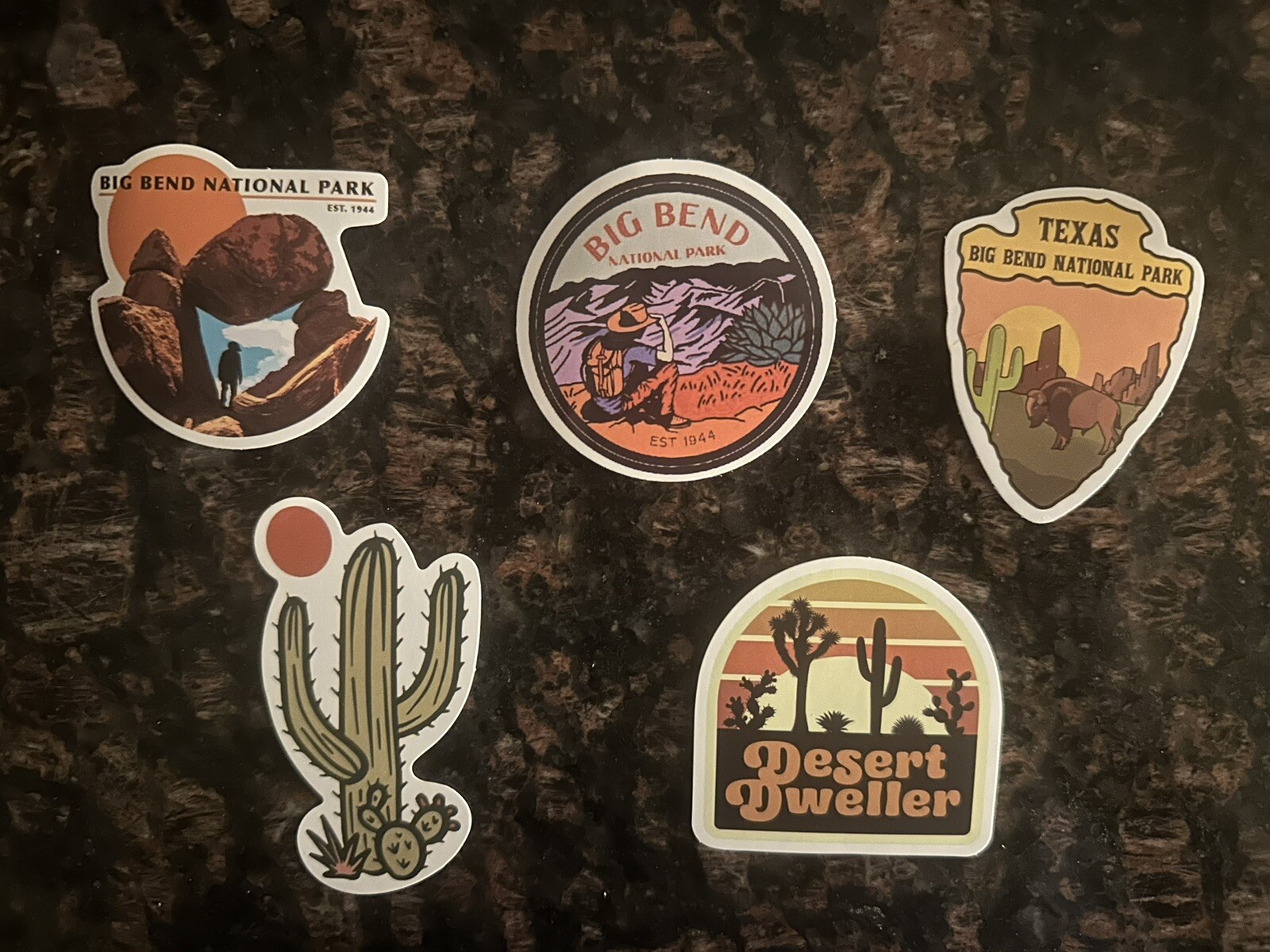 Big Bend National Park/Texas Stickers Set Of 5