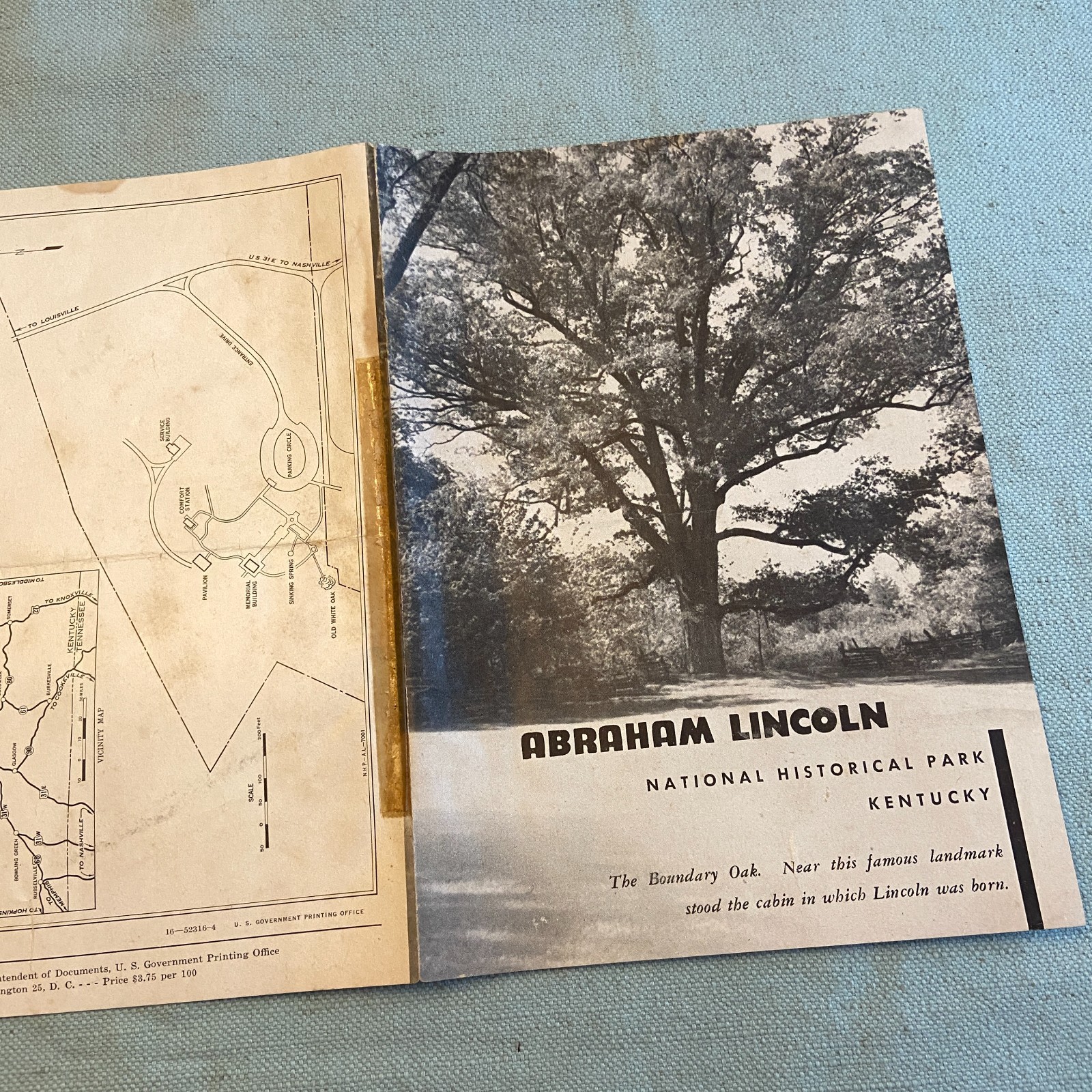 Vintage 1951 Abraham Lincoln National Historical Park Kentucky Program Guide Sou