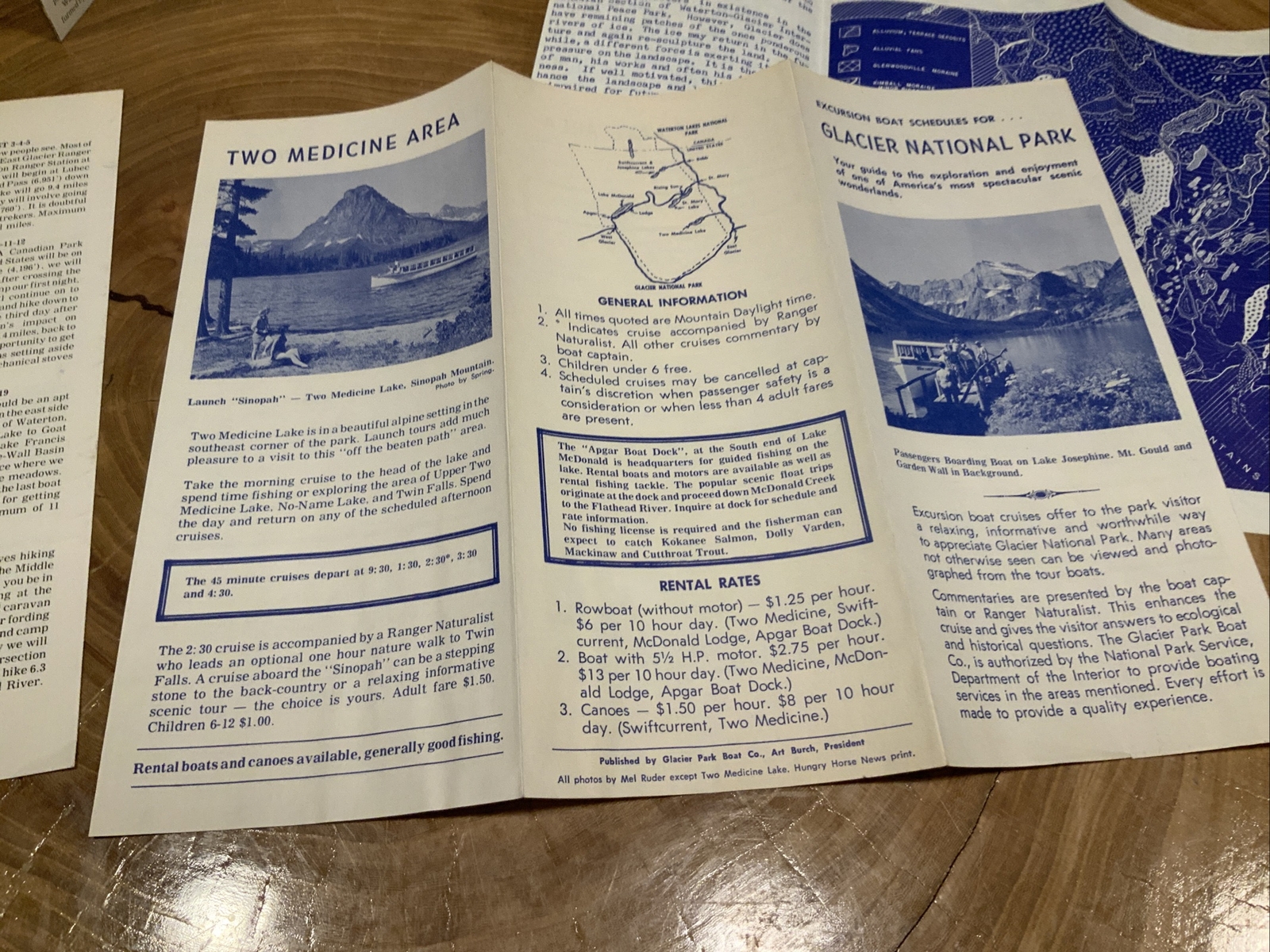 RARE 1972 Glacier & Waterton Lakes National Parks Brochures Montana & Alberta