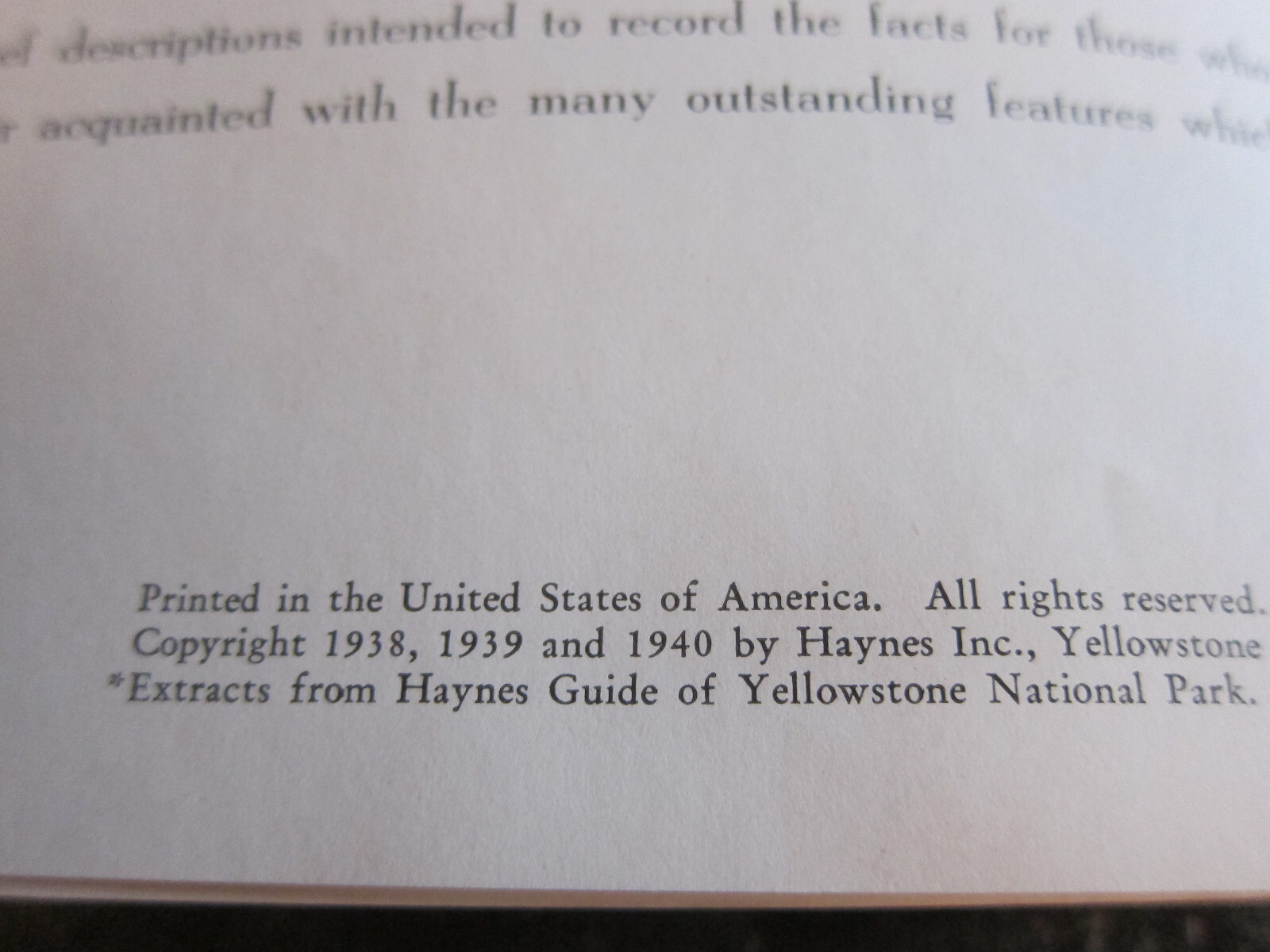 1940 Haynes Souvenir Album Of Yellowstone National Park Photo Booklet