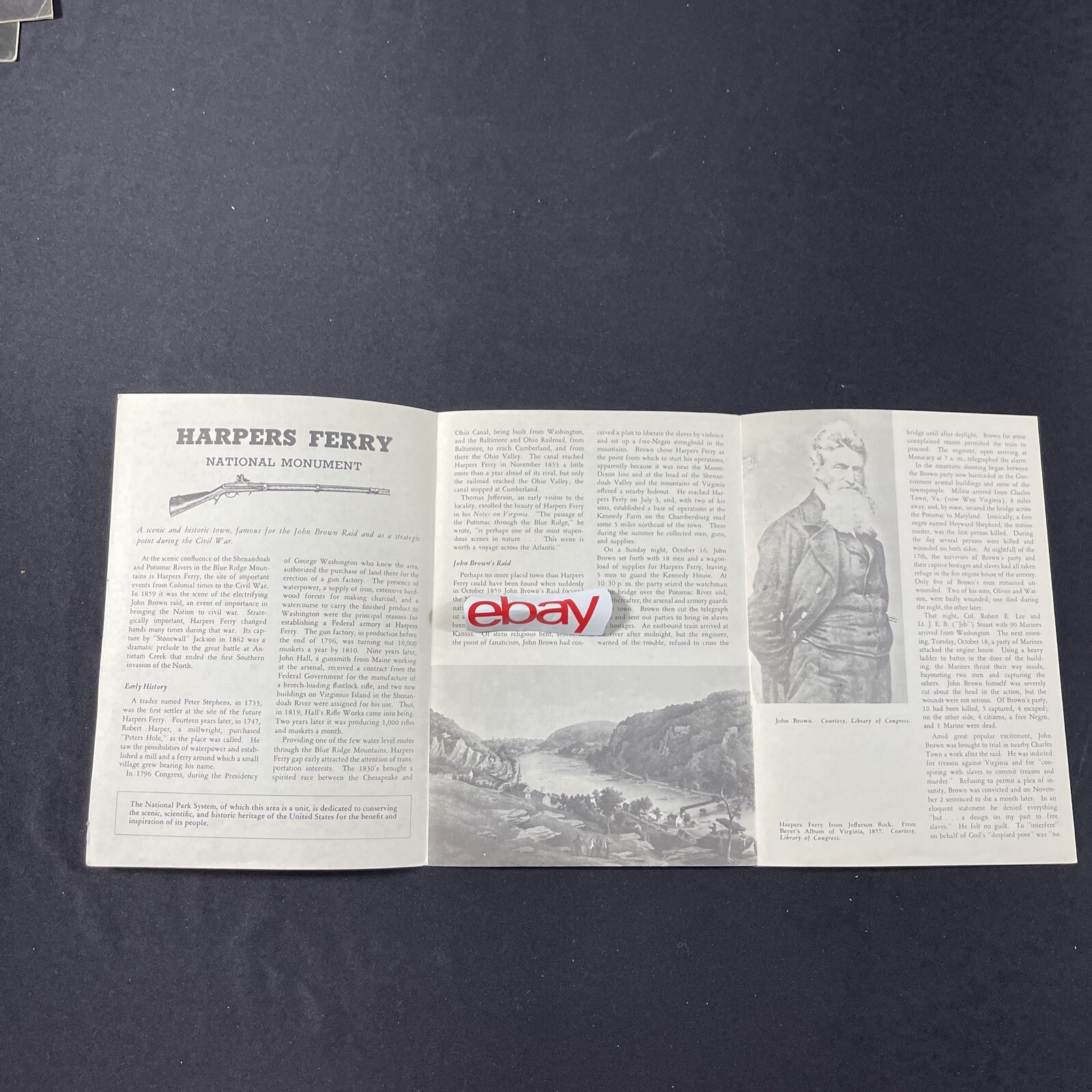 Vintage 1957 Harpers Ferry National Monument Brochure Pamphlet Info booklet