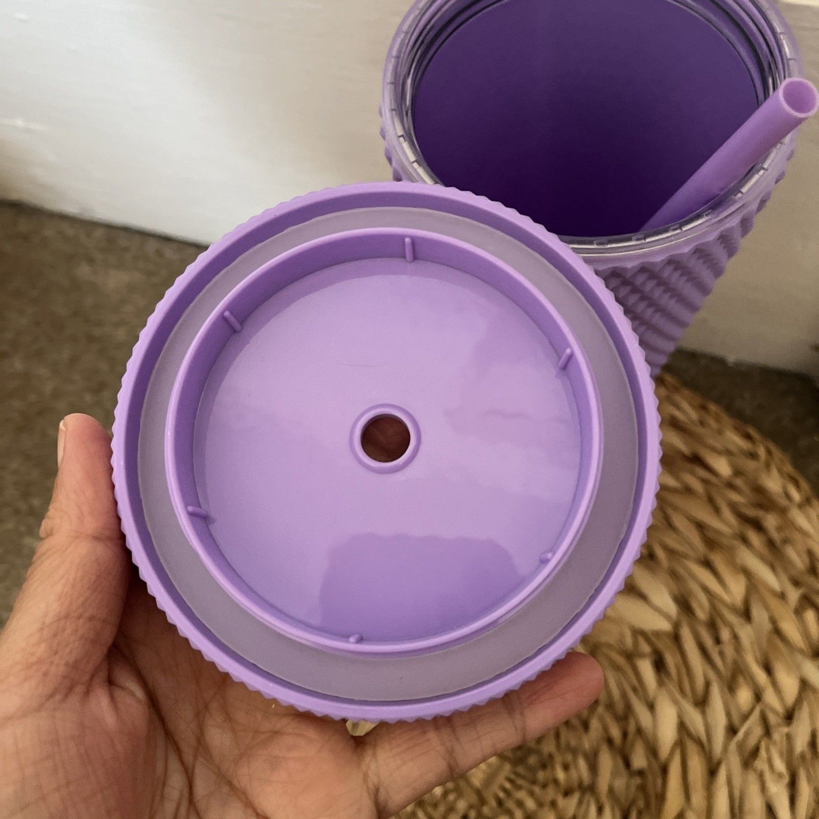 Yellowstone National Park Tumbler 16 Fl oz Purple Textured Sustainable w/straw