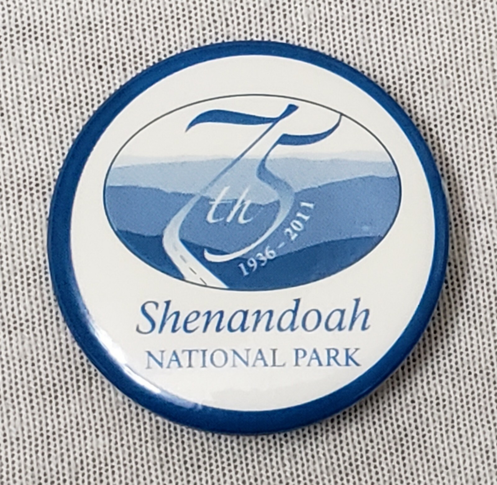 Shenandoah National Park 75th Anniversary Pin 1936 2011 Virginia Blue Ridge Mtns
