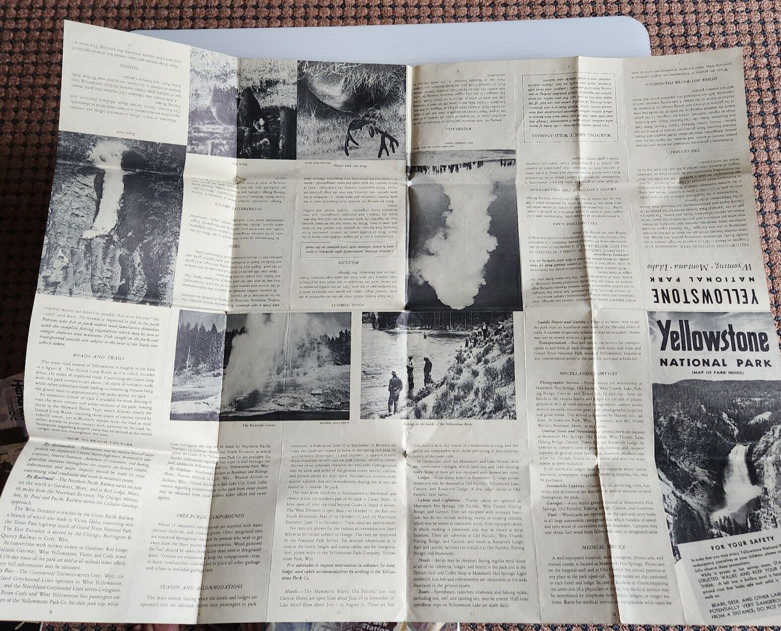 1954 Yellowstone Park Brochure and Map
