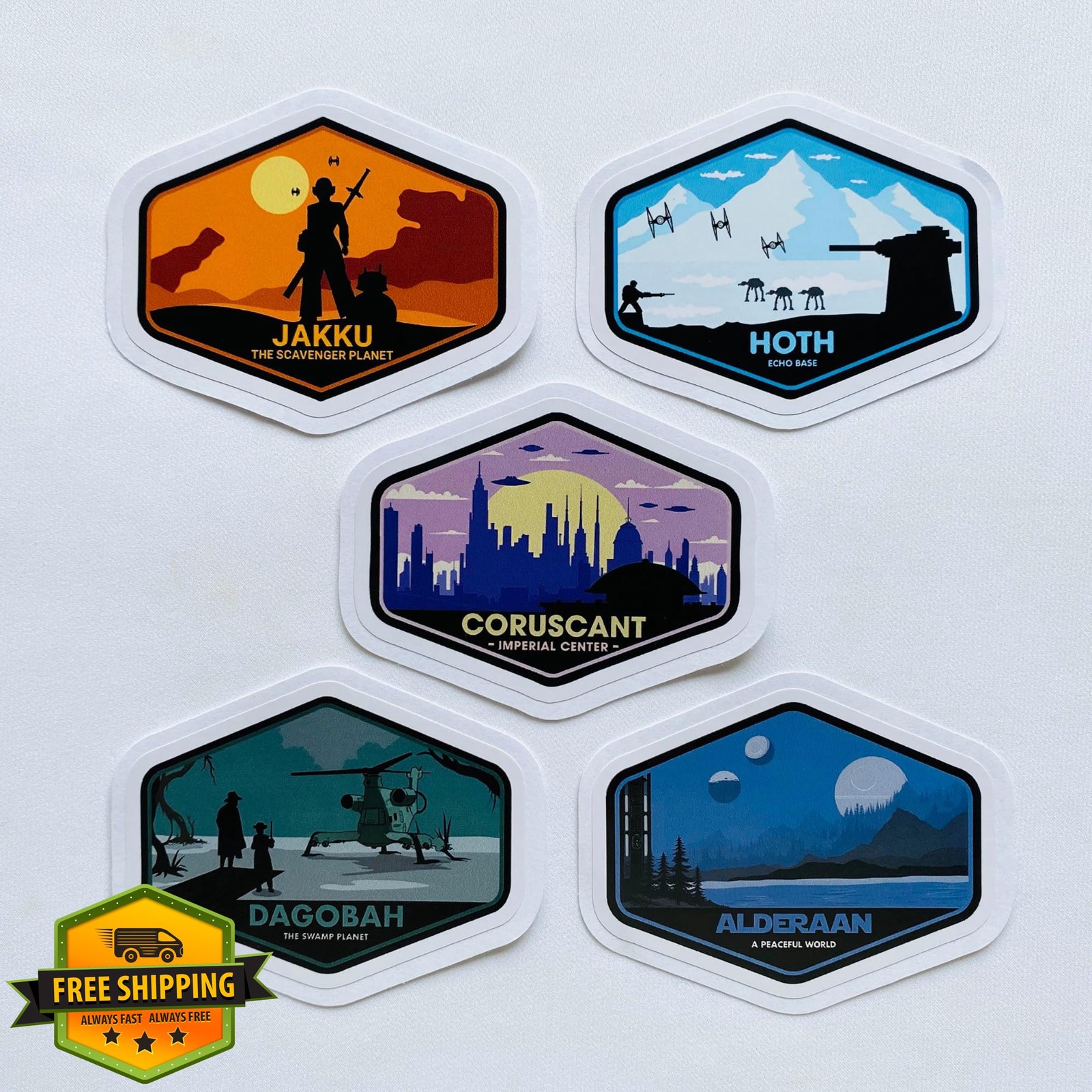 QUYDAU 1993 National Park Star Alderaan Sticker 15 Pcs 3 Inch