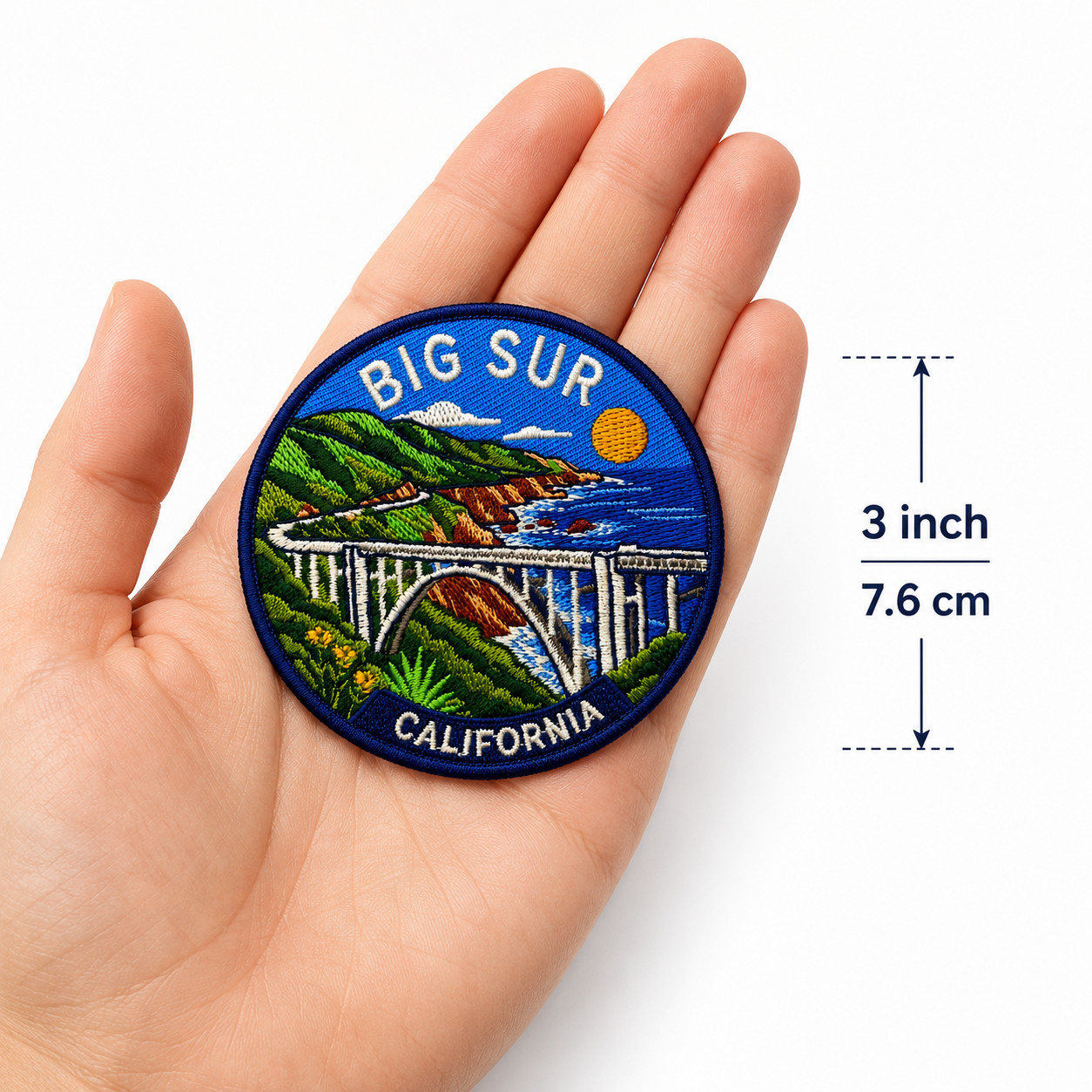Big Sur California Patch 3″ Embroidered Iron On Bixby Bridge Travel Badge