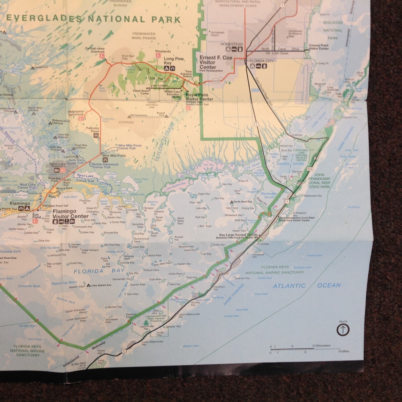 Vtg 1997 US Dep’t Int Everglades National Park Services Official Map and Guide