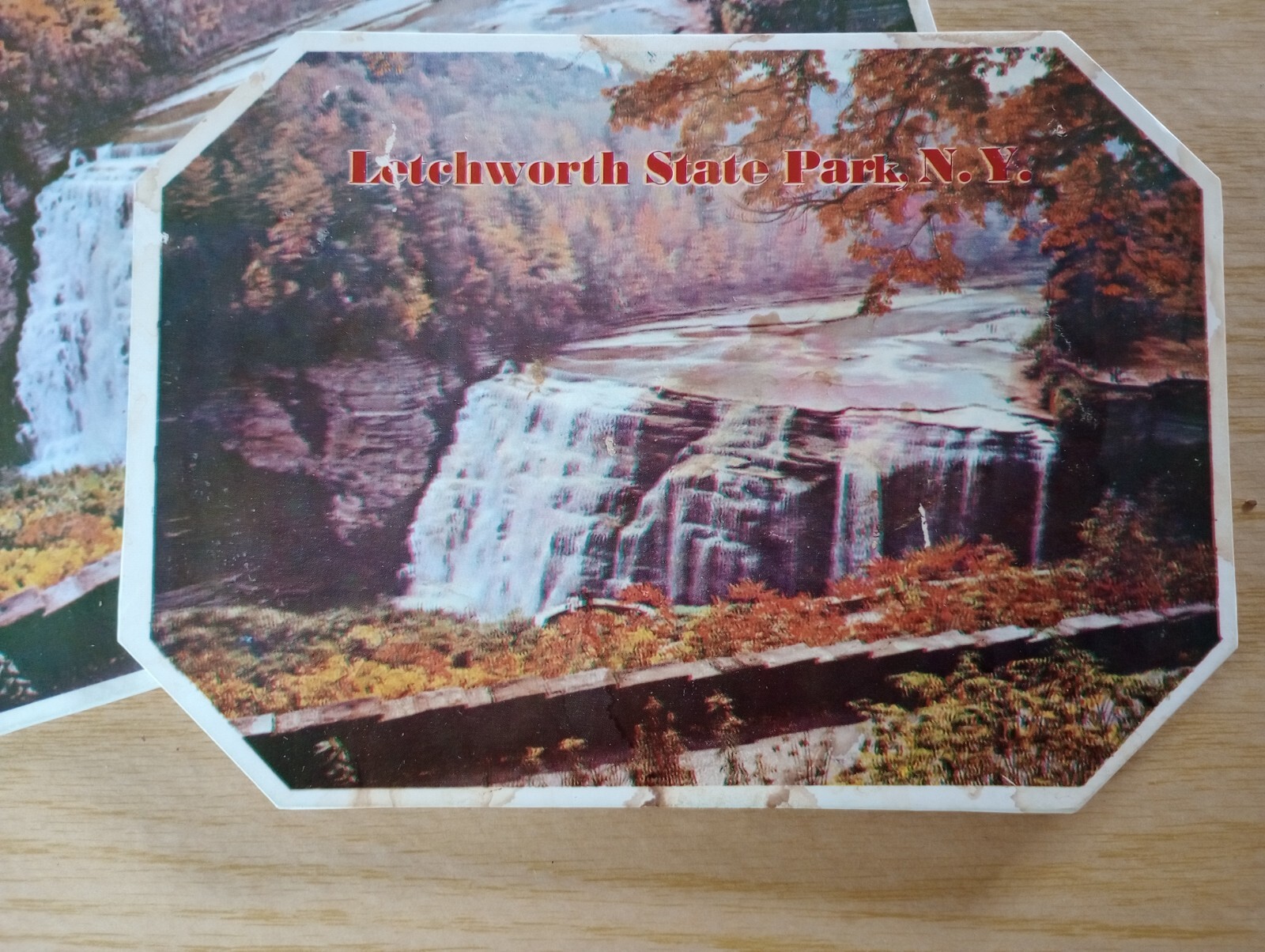 Vintage Letchworth State Park N.Y. Souvenir Hot Pads Set Of 3 Paper/ Cardboard