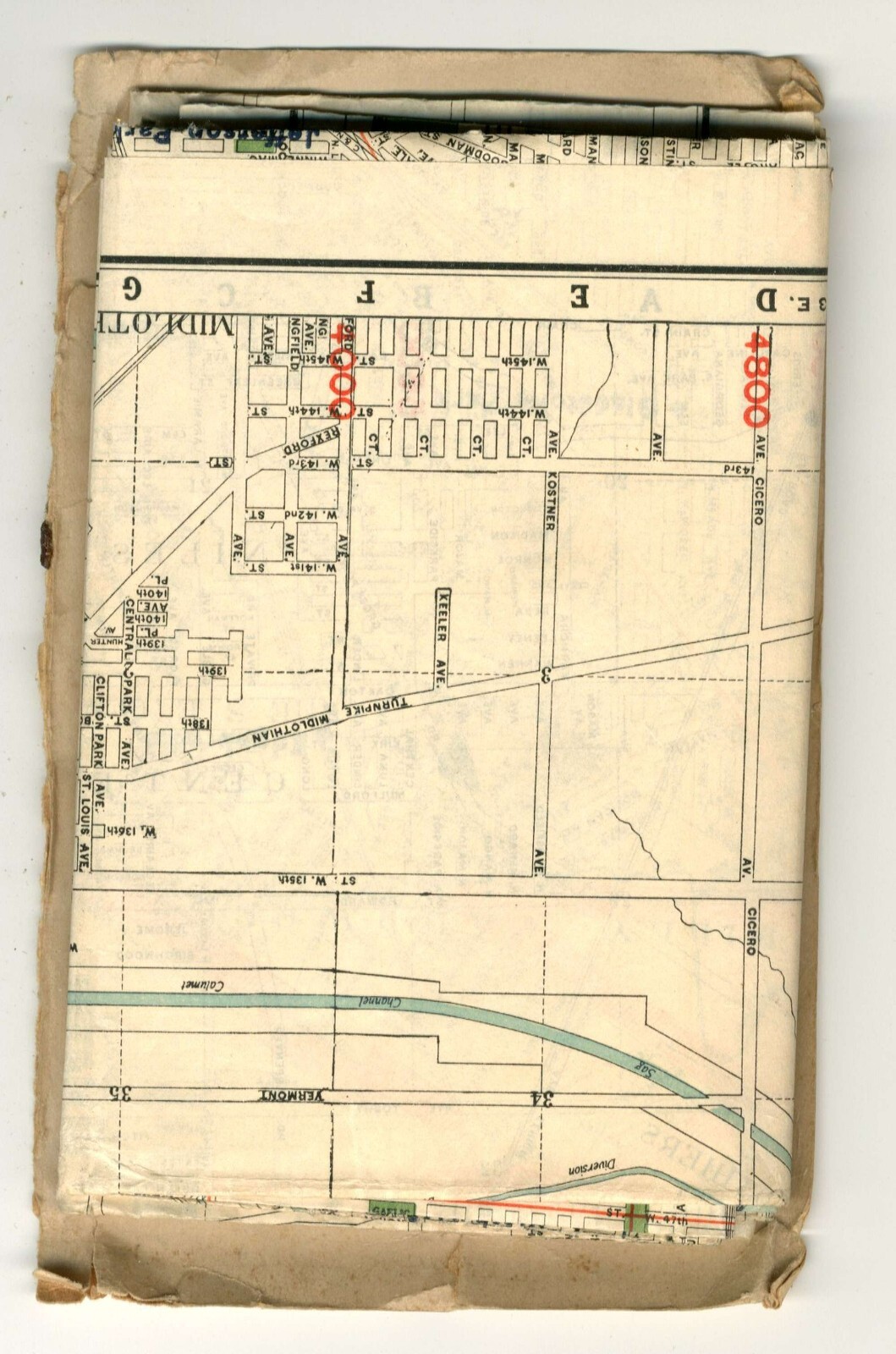 2 Chicago Maps – Surface Lines – 1925 – New Street Number Map (Pocket) Undated?
