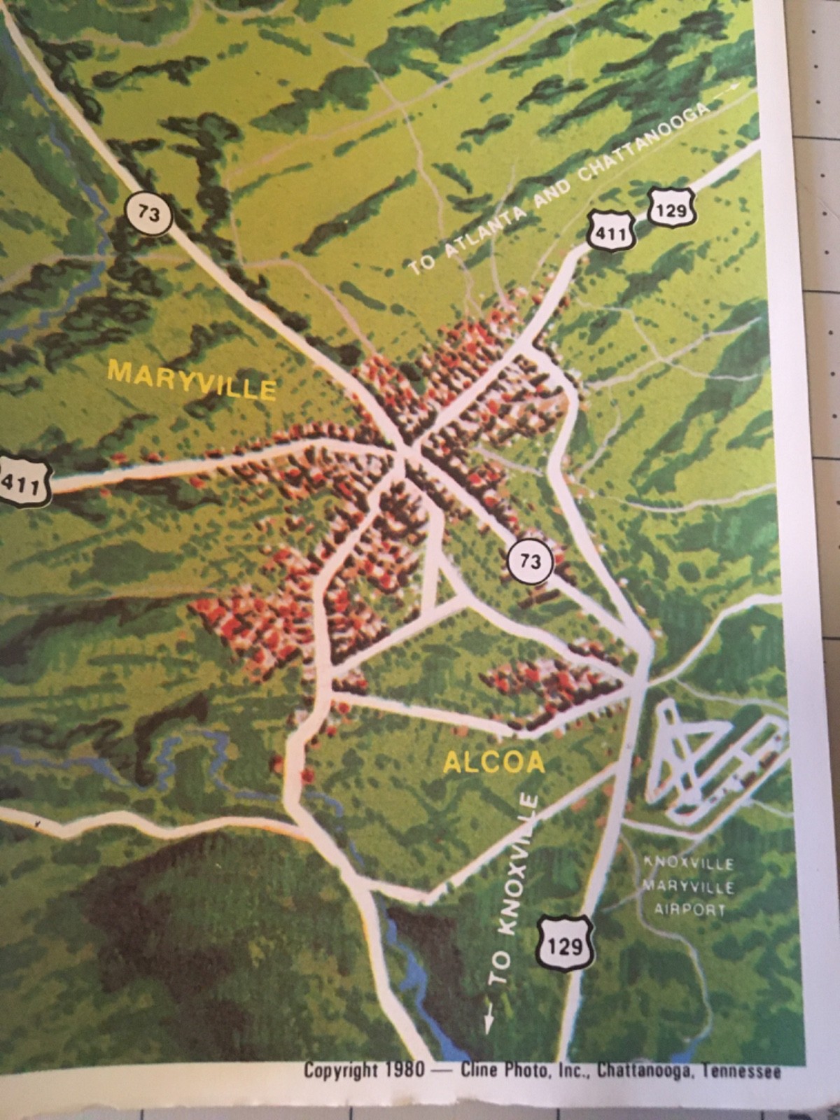 1980 Pictorial Map Great Smoky Mountains National Park NC TN