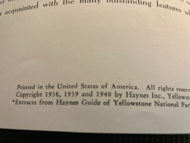 Haynes Souvenir Album of Yellowstone National Park 1940 Wyoming Illustrated