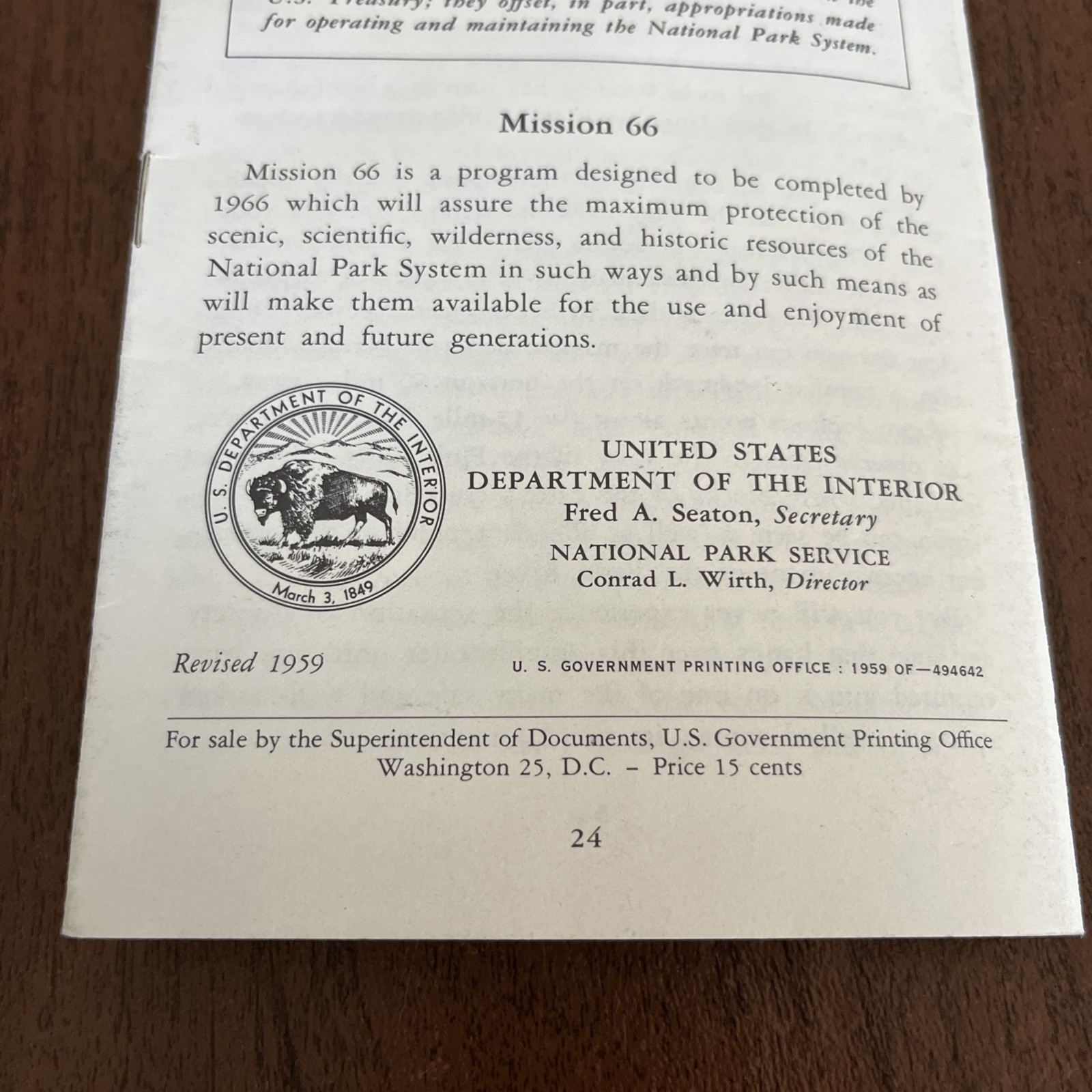 Official 1959 Trail Map Booklet BRYCE CANYON NATIONAL PARK Utah