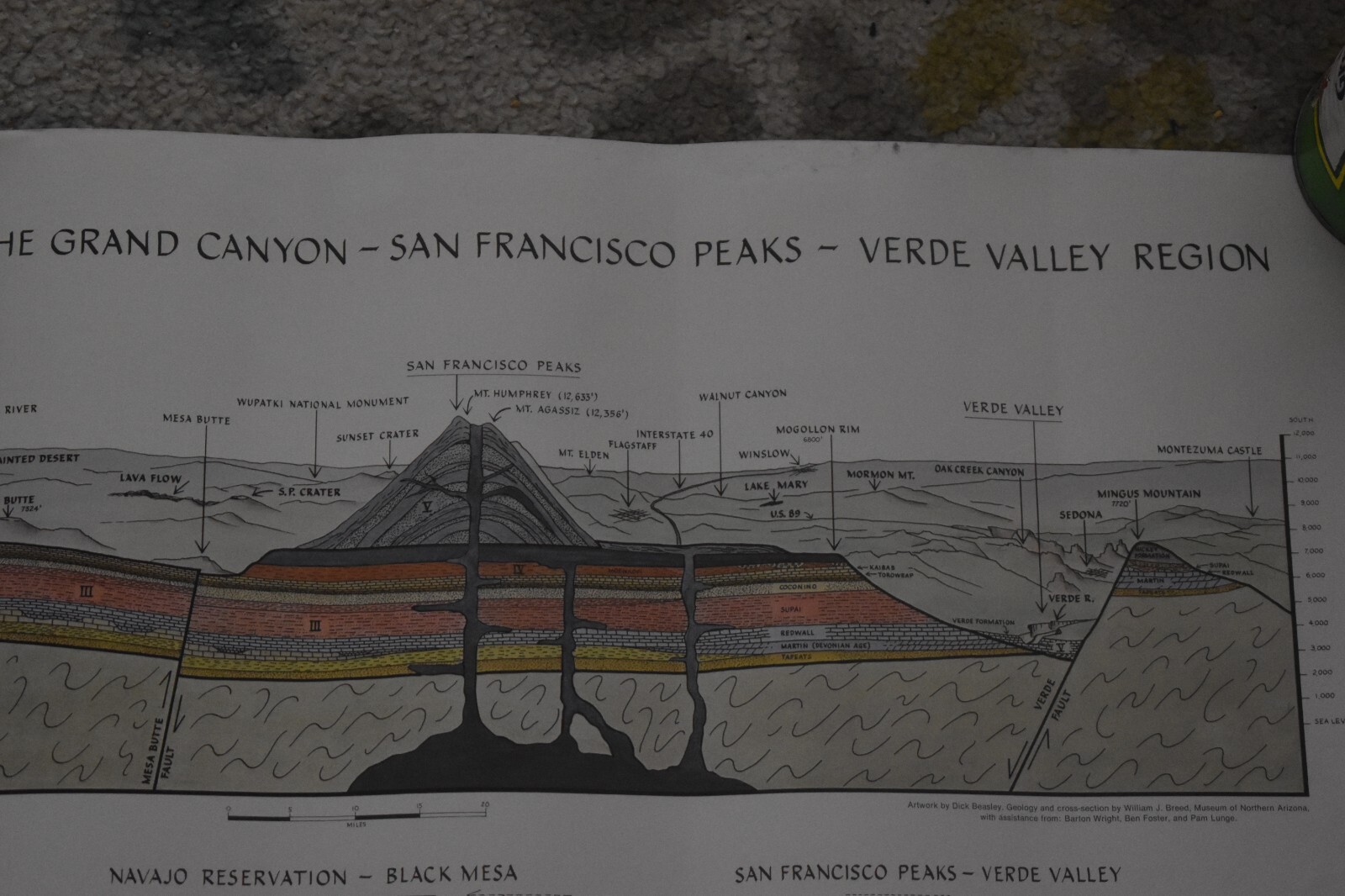24.5″ X 16″ 1971 Geologic Cross Section Grand Canyon Dual Side Zion SF Poster