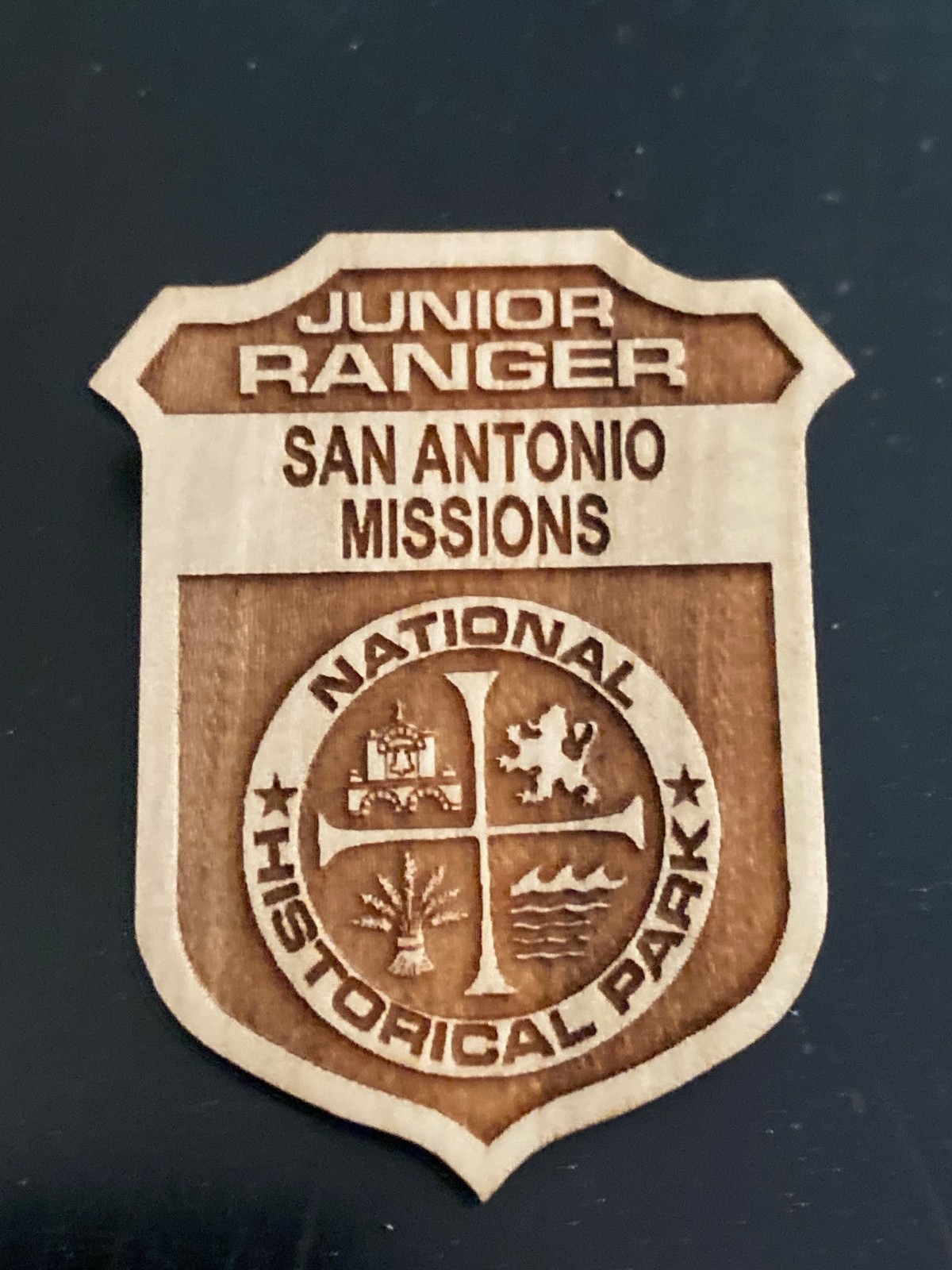 SAN ANTONIO MISSIONS NATIONAL PARK JUNIOR RANGER BADGE TEXAS CHRISTIANITY ART